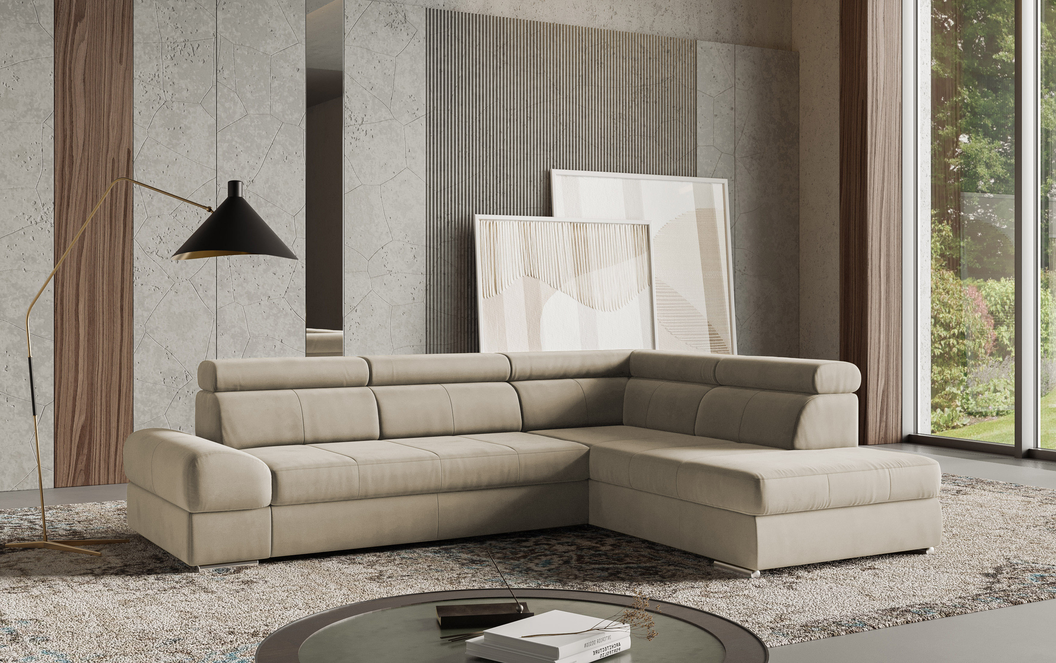 sit&more Ecksofa "Broadway L-Form" mit verstellbaren Kopfteilen, wahlweise mit Schlaffunktion
