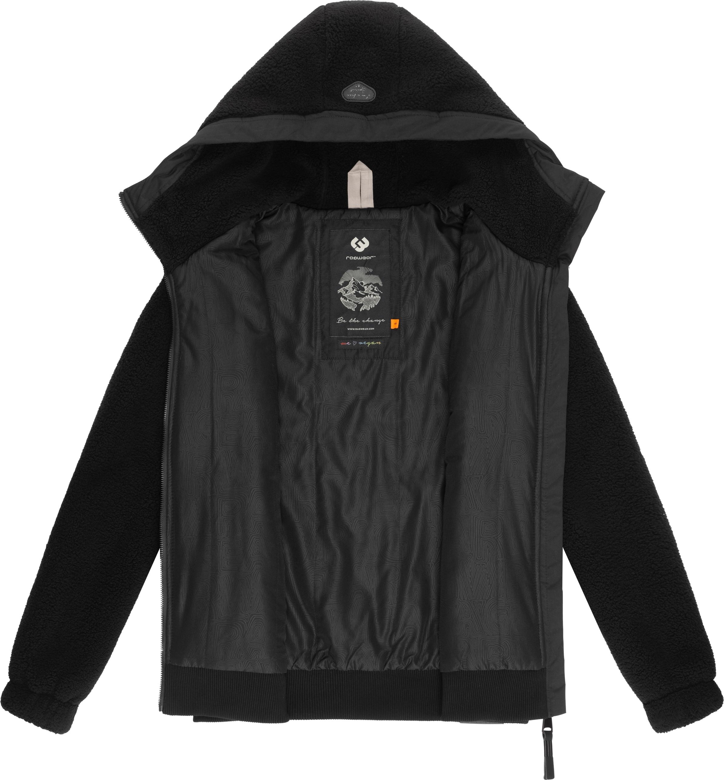 Ragwear Outdoorjacke »Cousy Short«, mit Kapuze, flauschige Übergangsjacke mit Teddyfell und Kapuze