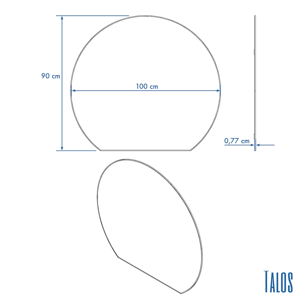 Talos Badspiegel »Picasso schwarz Ø 100 cm«