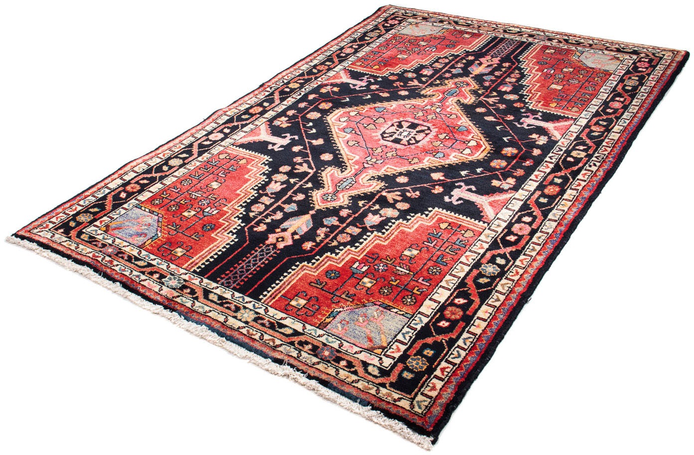 morgenland Orientteppich "Perser - Nomadic - 220 x 139 cm - dunkelblau", rechteckig, 10 mm Höhe, Wohnzimmer, Handgeknüpf