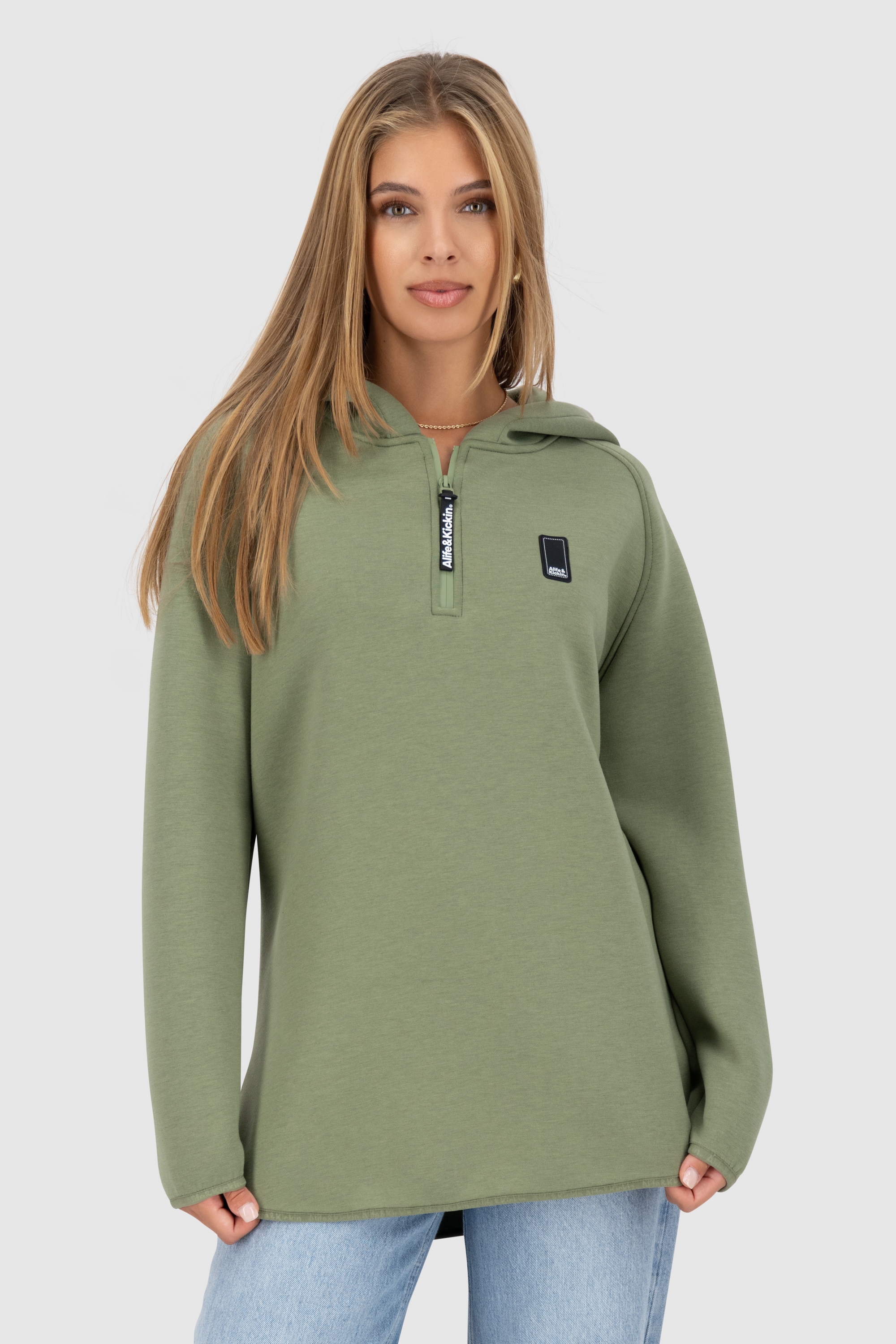 Alife & Kickin Kapuzensweatshirt »Damen MaraAK N«, Langer Hoodie Kapuzenpullover, Supersofter Pullover mit Kapuze