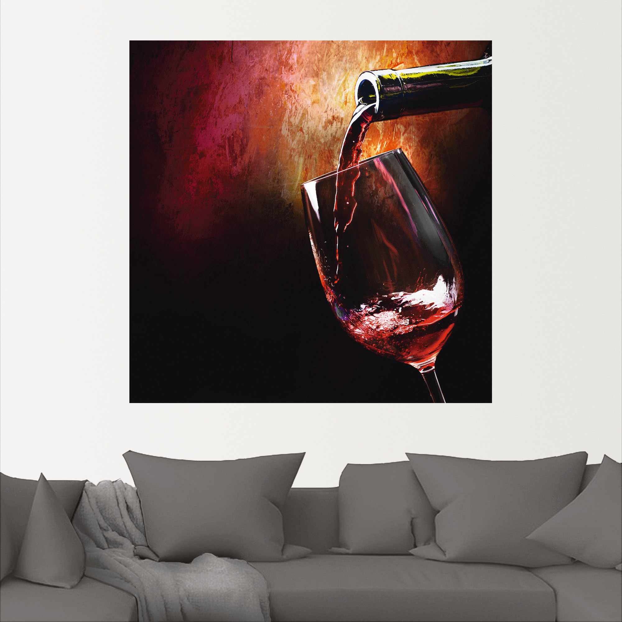 Artland Wandbild "Wein - Rotwein", Getränke, (1 St.), als Alubild, Outdoorb günstig online kaufen