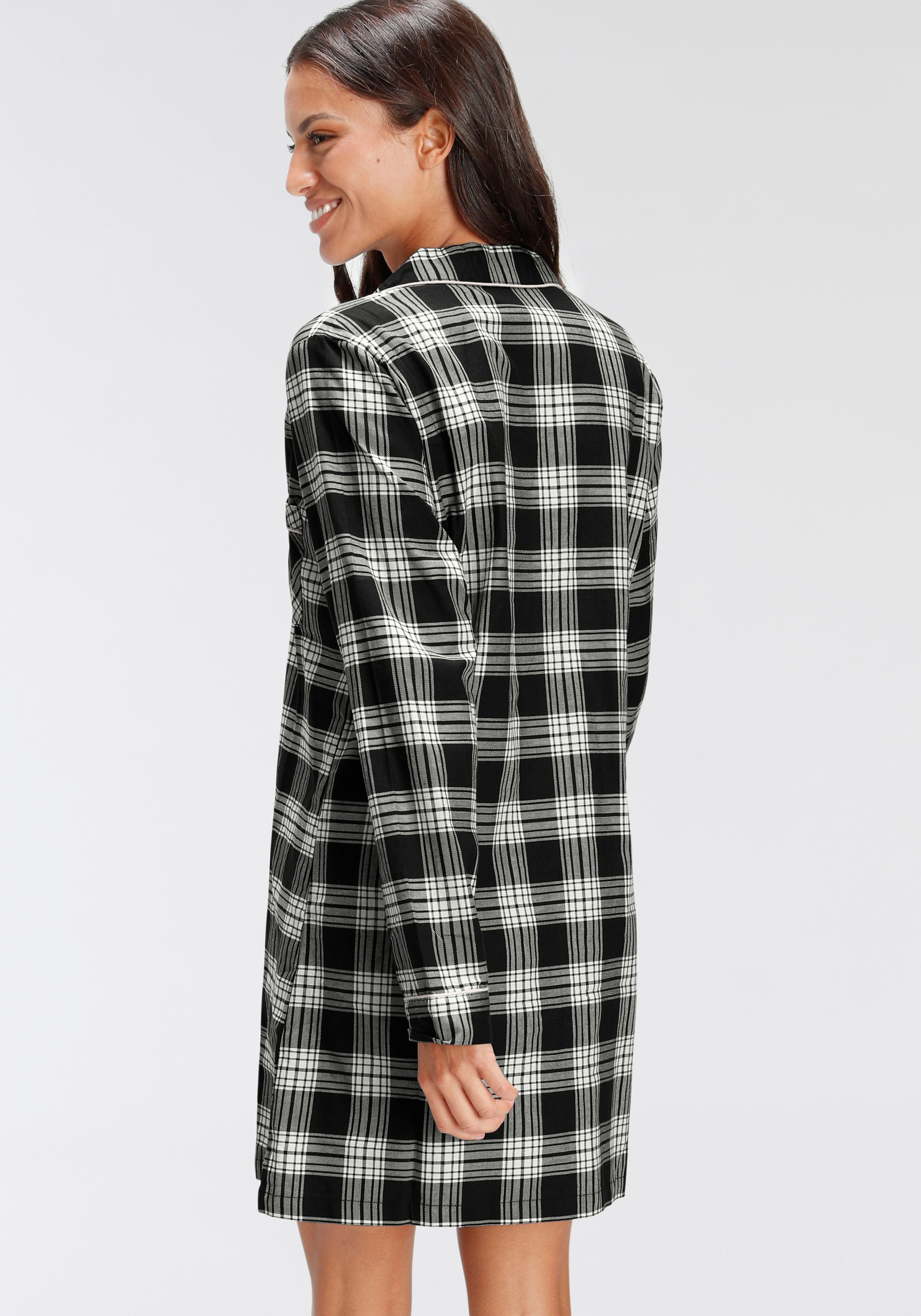 Thumbnail - H.I.S Nachthemd 1-teilig, Brusttasche aus Flanell im Karo-Design