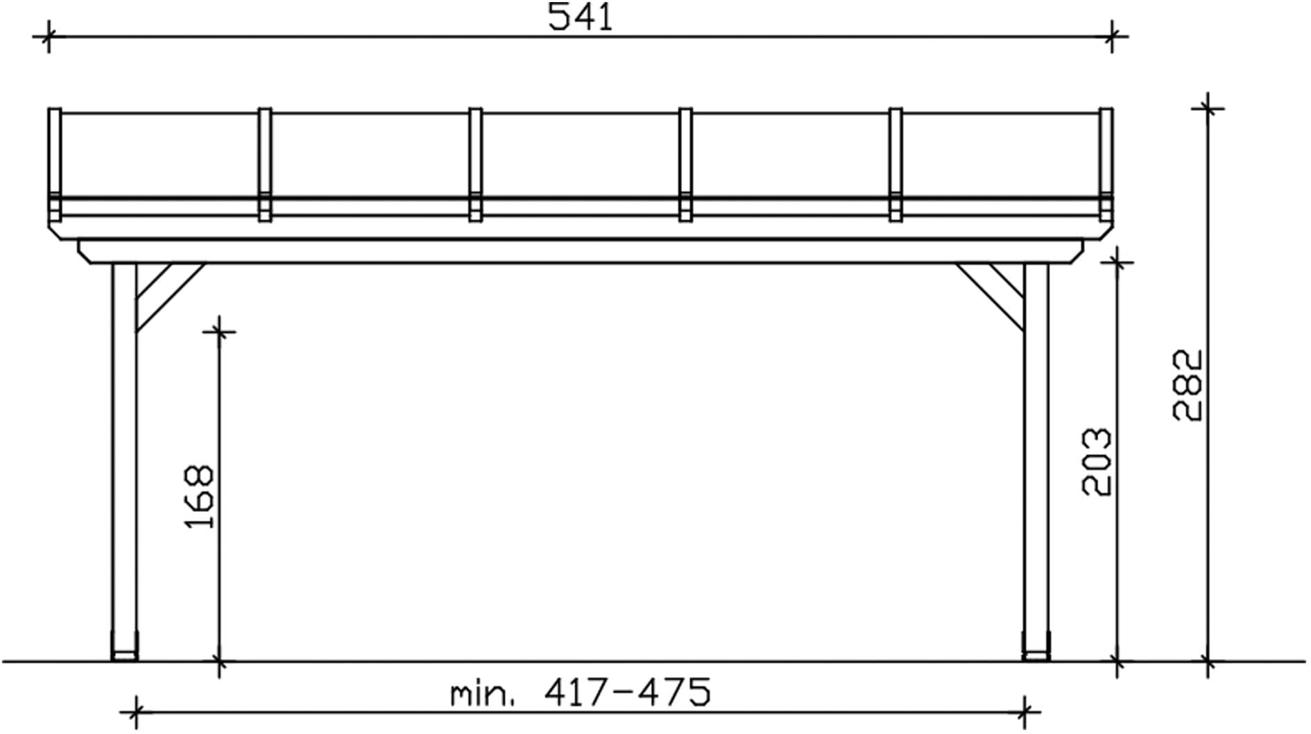 Skanholz Terrassendach »Ancona«, Leimholz