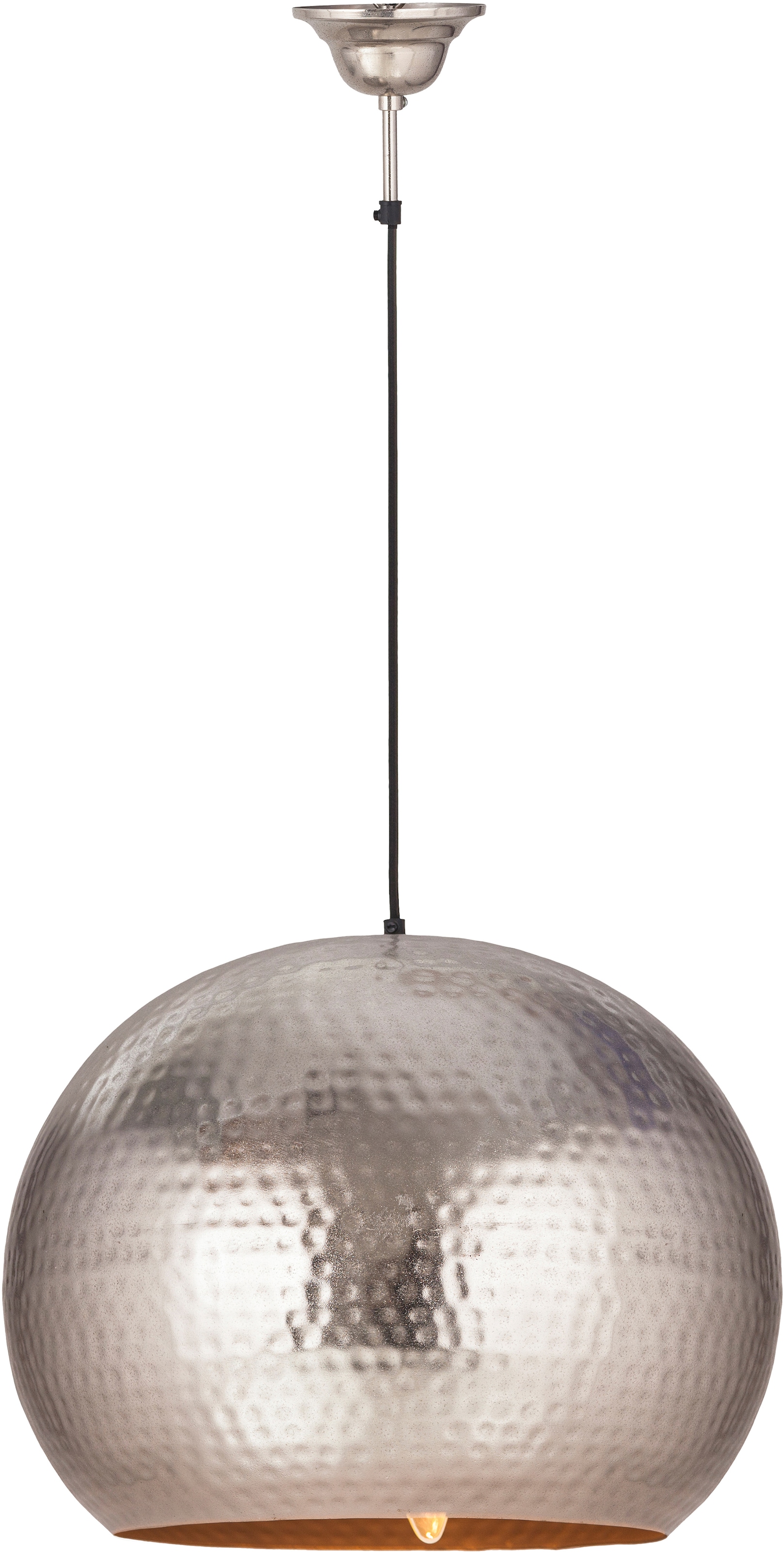 KAYOOM Hängeleuchte "Fabricia", grau (nickelfarben), 1, Ø 47cm H: 35cm, 1 Stk., Leuchten, Metall-Hängeleuchte im Industrial-Style, handgefertigt in Glockenform, Hängeleuchte