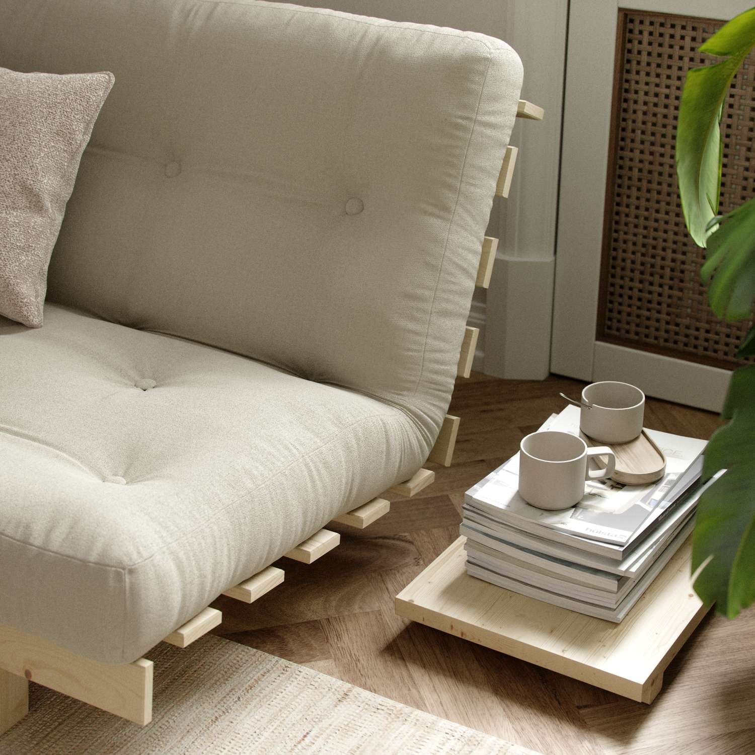 Karup Design Schlafsofa »Lean 200 Schlafsofa, Gästebett, Sofa mit Futonmatratze«, (2 St.), Inkl. Futonmatratze, Liegefläche 130x200 cm, FSC® zertifizierte Kiefer