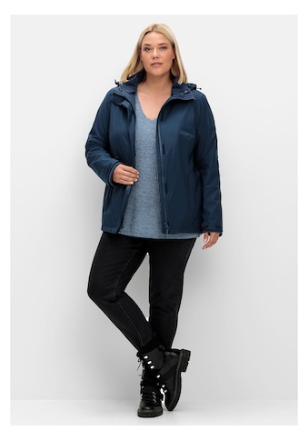 3-in-1-Funktionsjacke »Große Größen«, mit Kapuze, mit Fleece-Innenjacke, wind- und...