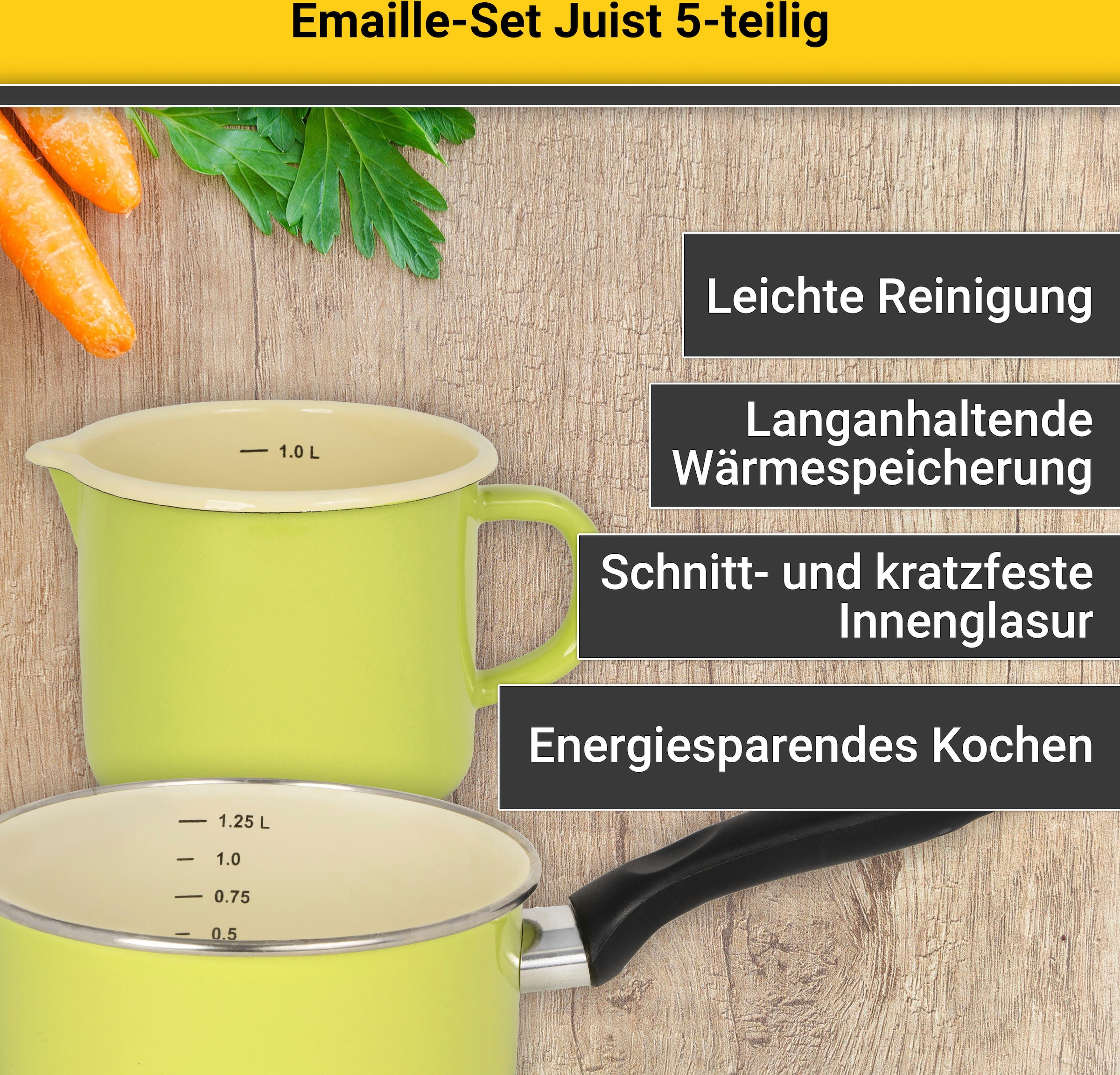 Krüger Topf-Set »Juist«, Emaille, (Set, 8 tlg.), Induktion kaufen | BAUR