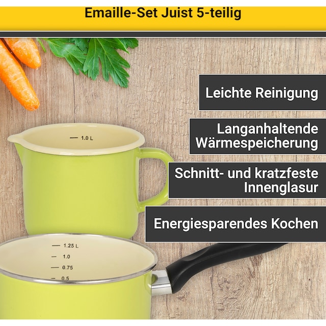 Krüger Topf-Set »Juist«, Emaille, (Set, 8 tlg.), Induktion kaufen | BAUR