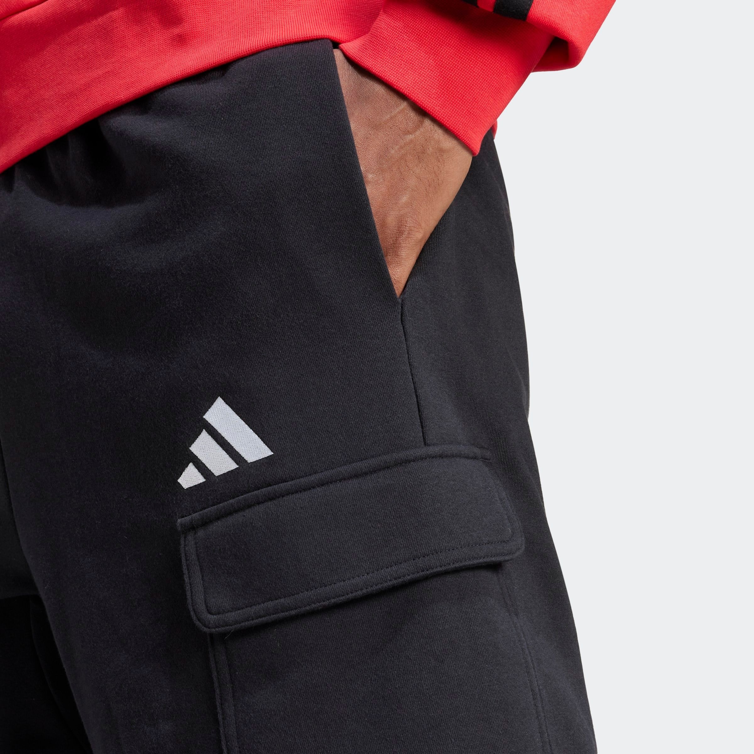 Shorts ADIDAS SPORTSWEAR "ESSENTIALS FEEL COZY FRENCH TERRY", Herren, Gr. L, N-Gr, schwarz-weiß (schwarz, weiß, normal, gr.), Obermaterial: 70% Baumwolle, 30% Polyester, Hosen Shorts 3