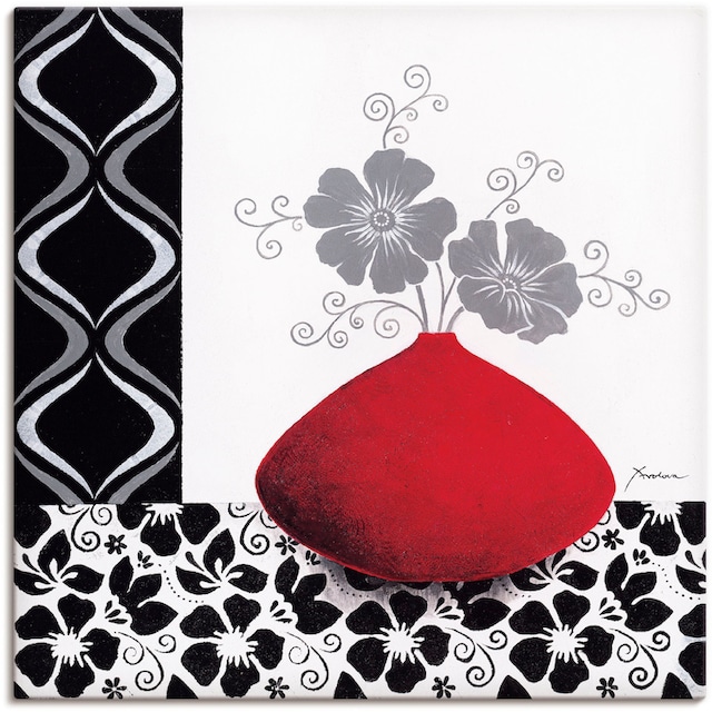 Black Friday Artland Wandbild »Blumenmuster«, Vasen & Töpfe, (1 St.), als  Alubild, Leinwandbild, Wandaufkleber oder Poster in versch. Größen | BAUR