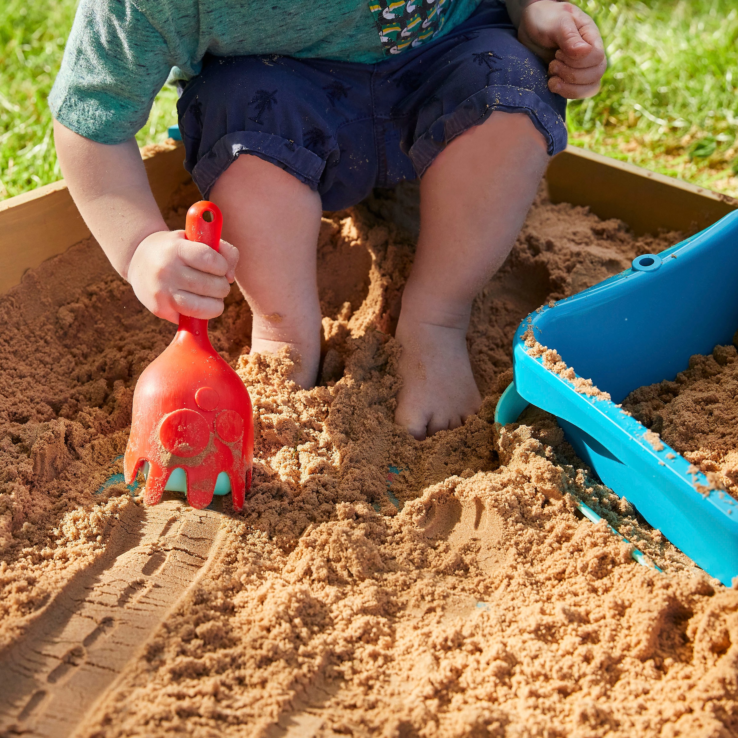 TP Toys Sandkasten, aus Holz, mit neigbarem Sonnendach