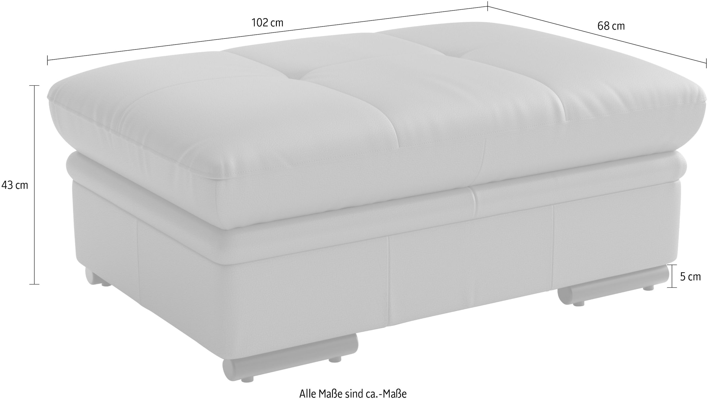 sit&more Polsterhocker »Viola, Leder, B: 102 cm« mit praktischen Stauraum