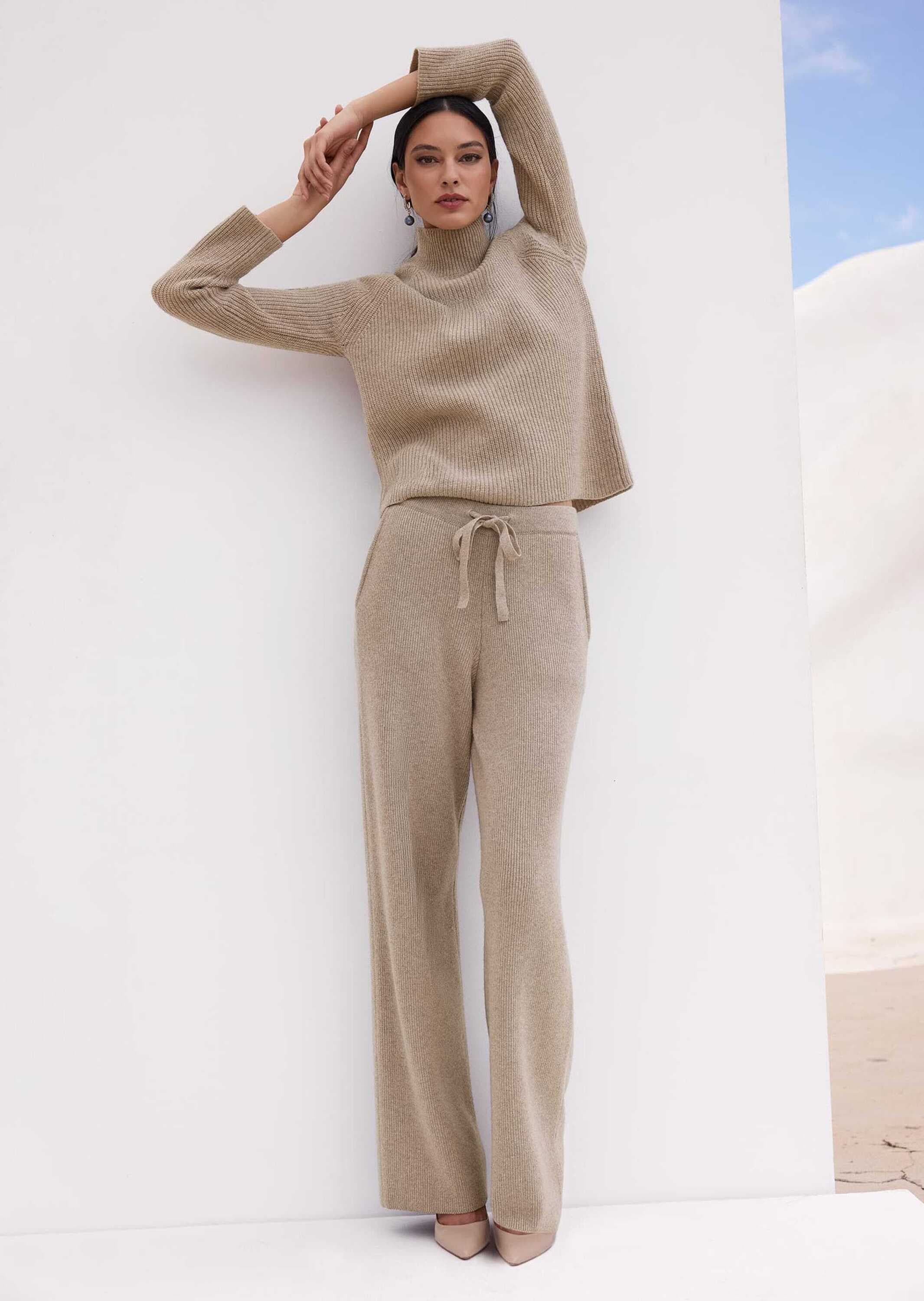 MADELEINE Schlupfhose »Hose Weite Strick-Hose mit Bindeband«