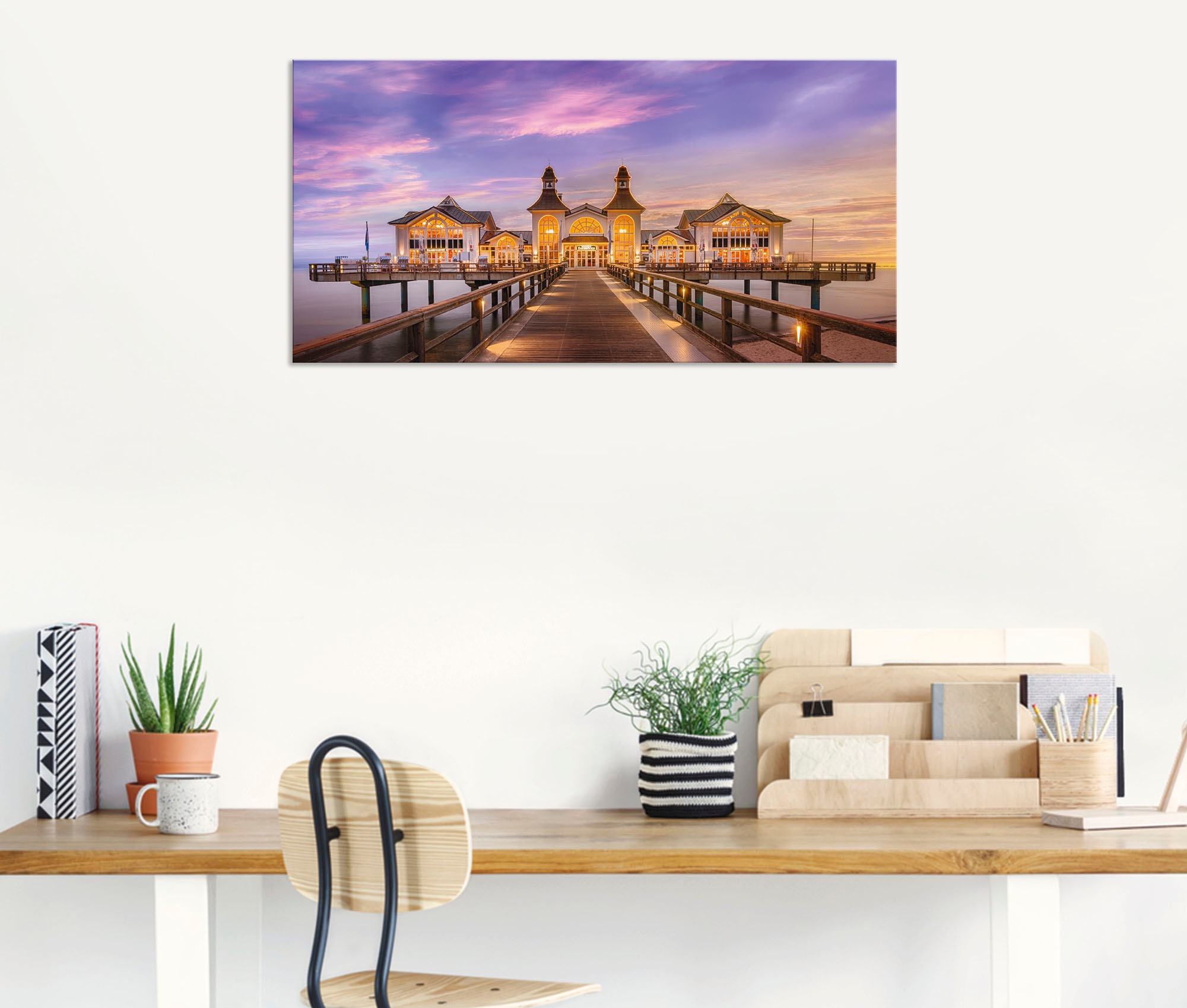 Artland Wandbild »Rügen Seebrücke in Sellin«, Brücken, (1 St.), als Alubild, Leinwandbild, Wandaufkleber oder Poster in versch. Größen