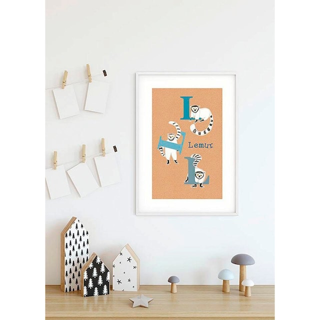 Komar Poster »ABC Animal L«, Buchstaben, (1 St.), Kinderzimmer, Schlafzimmer,  Wohnzimmer | BAUR