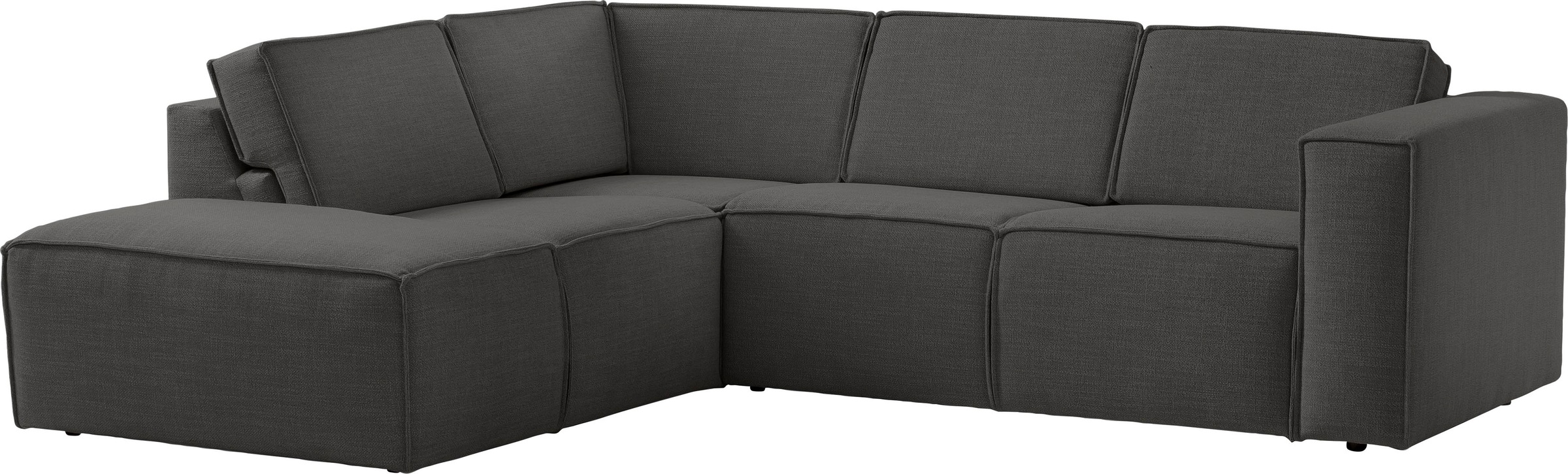 TRENDMANUFAKTUR Ecksofa »Dice mit Sitztiefenverstellung und Kaltschaumpolsterung«, hoher Sitzkomfort, aktuelle Kedernaht, L-Form