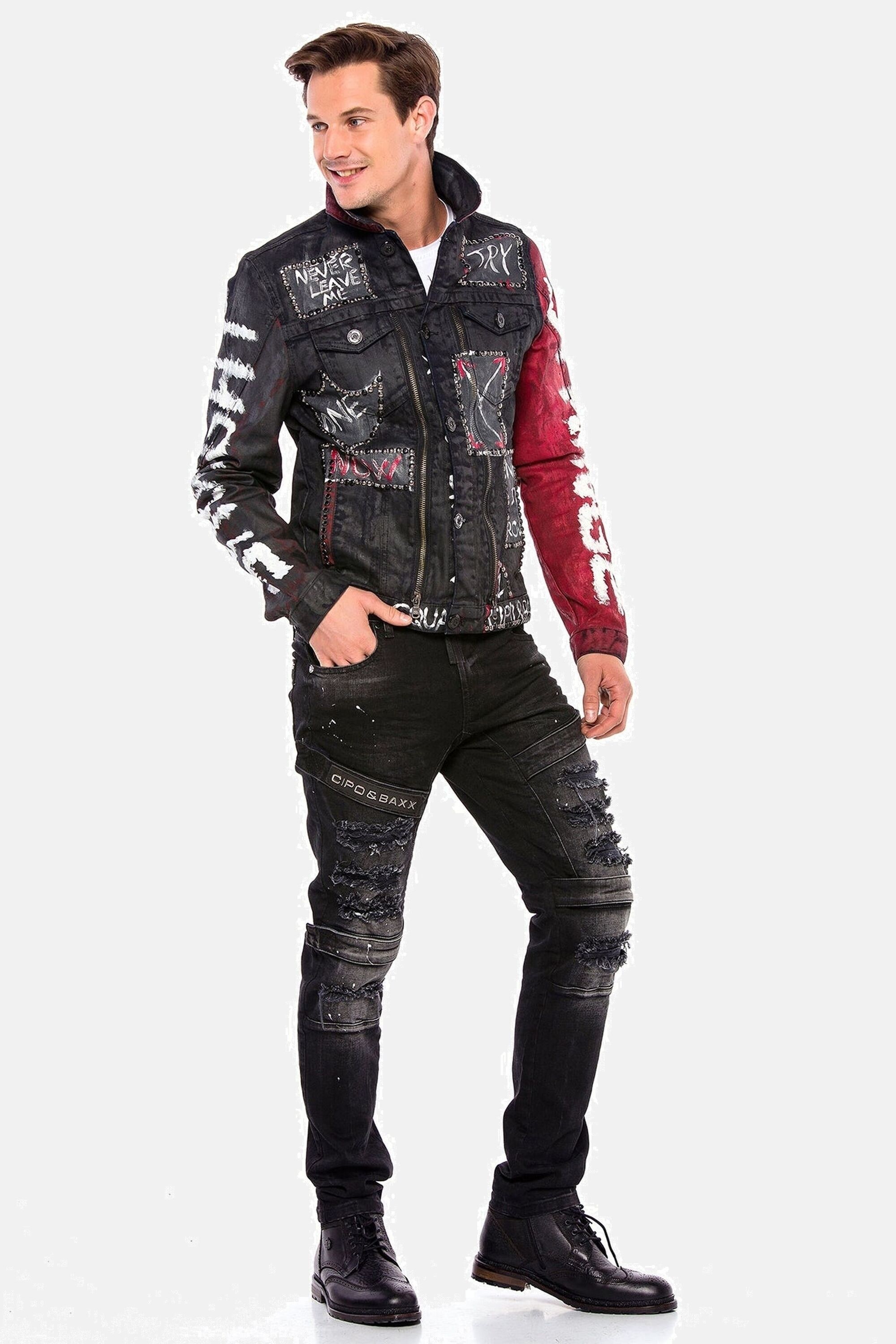 Cipo & Baxx Jeansjacke »Jacke«, ohne Kapuze, mit Knopfleiste, CJ248