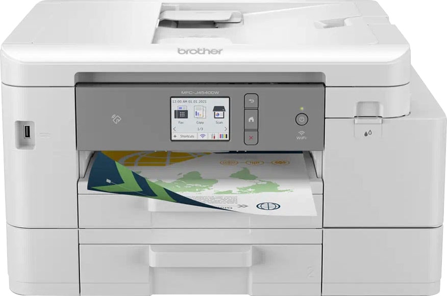 BROTHER Multifunktionsdrucker "MFC-J4540DW", B:43,5cm H:25cm T:35,5cm, grau, Drucker, 4-in-1-Tintenmultifunktionsgerät mit WLAN