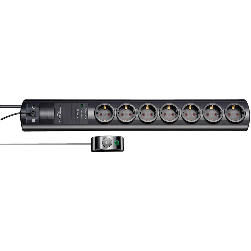 Brennenstuhl Steckdosenleiste »Primera-Tec Comfort Switch Plus«, 7-fach, (Kabellänge 2 m), mit Überspannungsschutz, Schalter und RJ-11-Verbindung