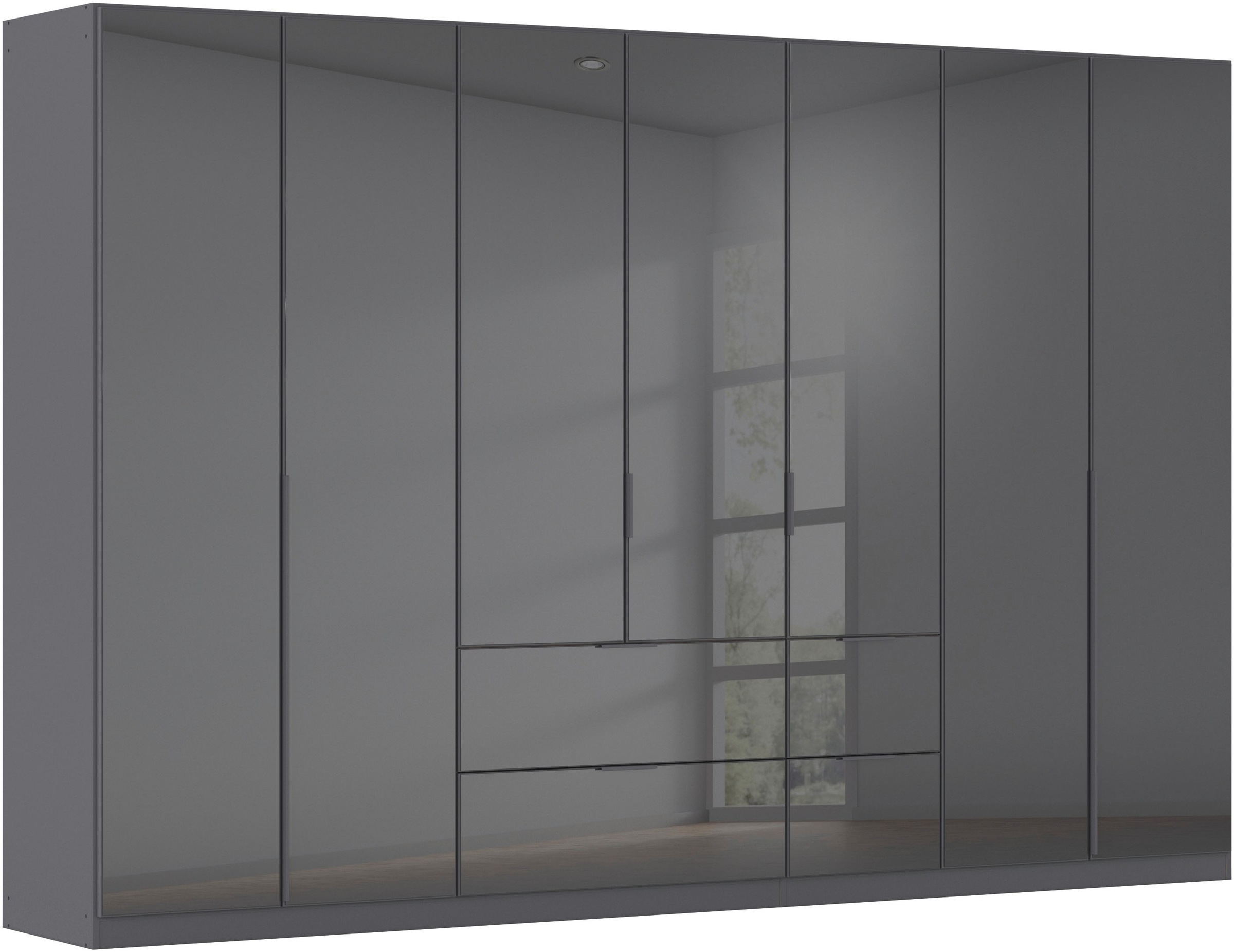 Drehtürenschrank OTTO HOME, B:315cm H:229cm T:54cm, grau, Holzwerkstoff, Schränke, "Kleiderschrank Kleiderschränke Schrank Garderobe AGORDO mit