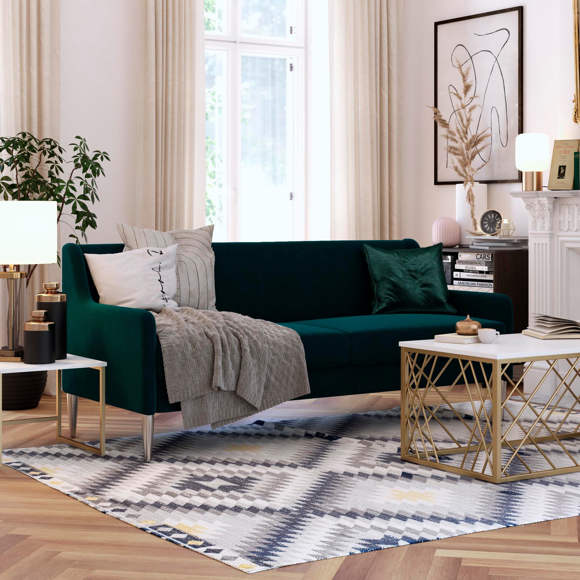CosmoLiving by Cosmopolitan 3-Sitzer »Virginia«, (1 St.), Webstoff, Sitz und Rücken gepolstert, Beine aus Stahl, Sitzhöhe 42,5cm