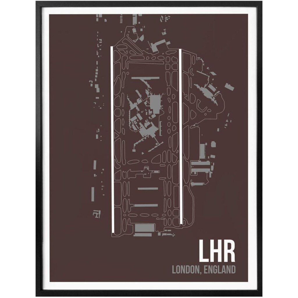 Wall-Art Poster »Wandbild LHR Grundriss London«, Grundriss, (1 St.)