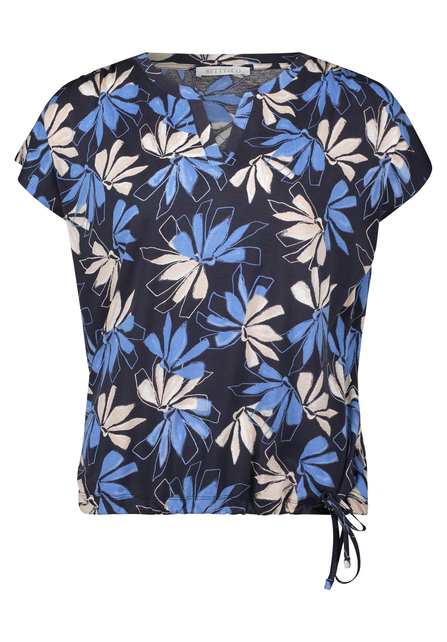 Betty&Co Kurzarmshirt "Betty & Co Casual-Shirt mit Tunnelzug", (1 tlg.), Dr günstig online kaufen