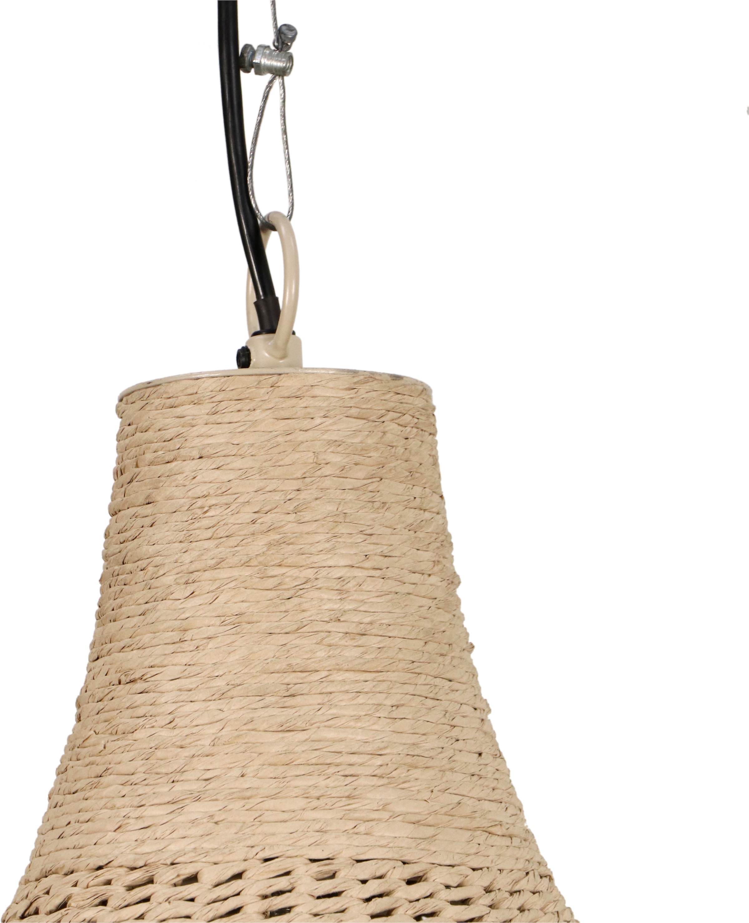 TRIO Leuchten Pendelleuchte »JANNE, große Hängelampe mit Juteschirm Korb Optik Ø 54cm Höhe 183 cm« E27 1 Stk. warmweiß - kaltweiß exkl 1x E27 max 10W, Hängeleuchte Küche Schlafzimmer Esszimmer