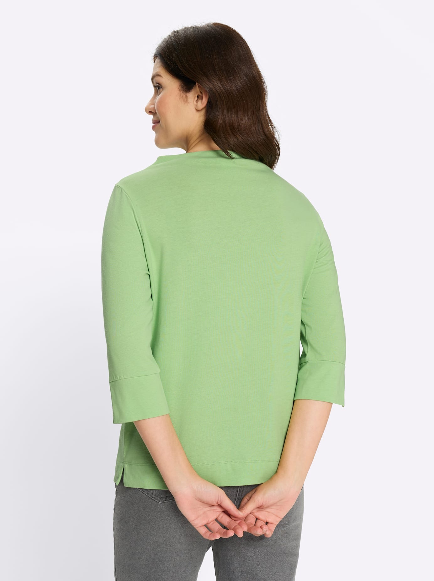 3/4-Arm-Shirt CLASSIC BASICS "3/4-Arm-Shirt", Damen, Gr. 46, reseda, 100% Baumwolle, unifarben, Shirts 3/4-Arm-Shirt 2