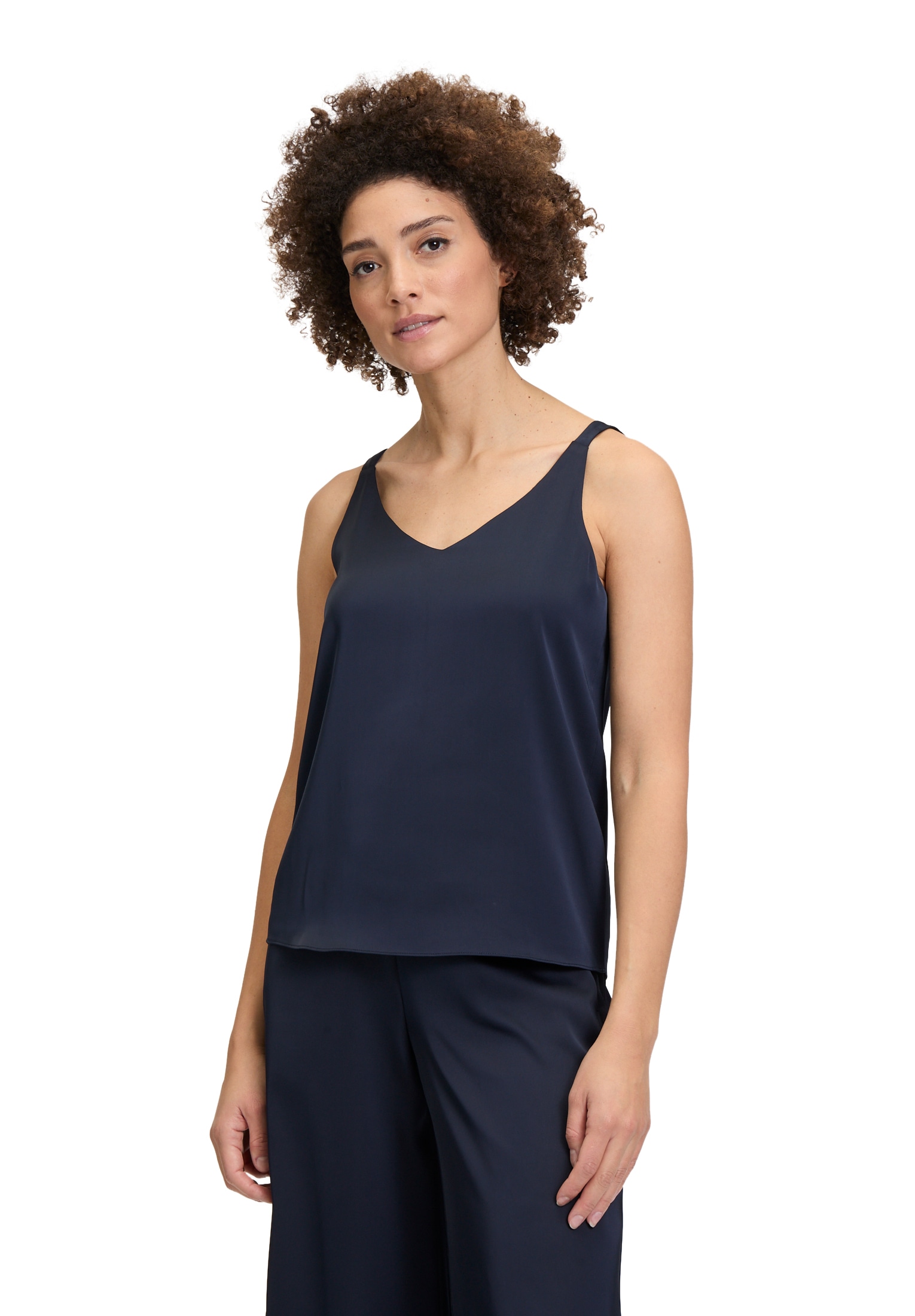 Vera Mont Satinbluse "Damen Satin-Bluse mit V-Ausschnitt" günstig online kaufen