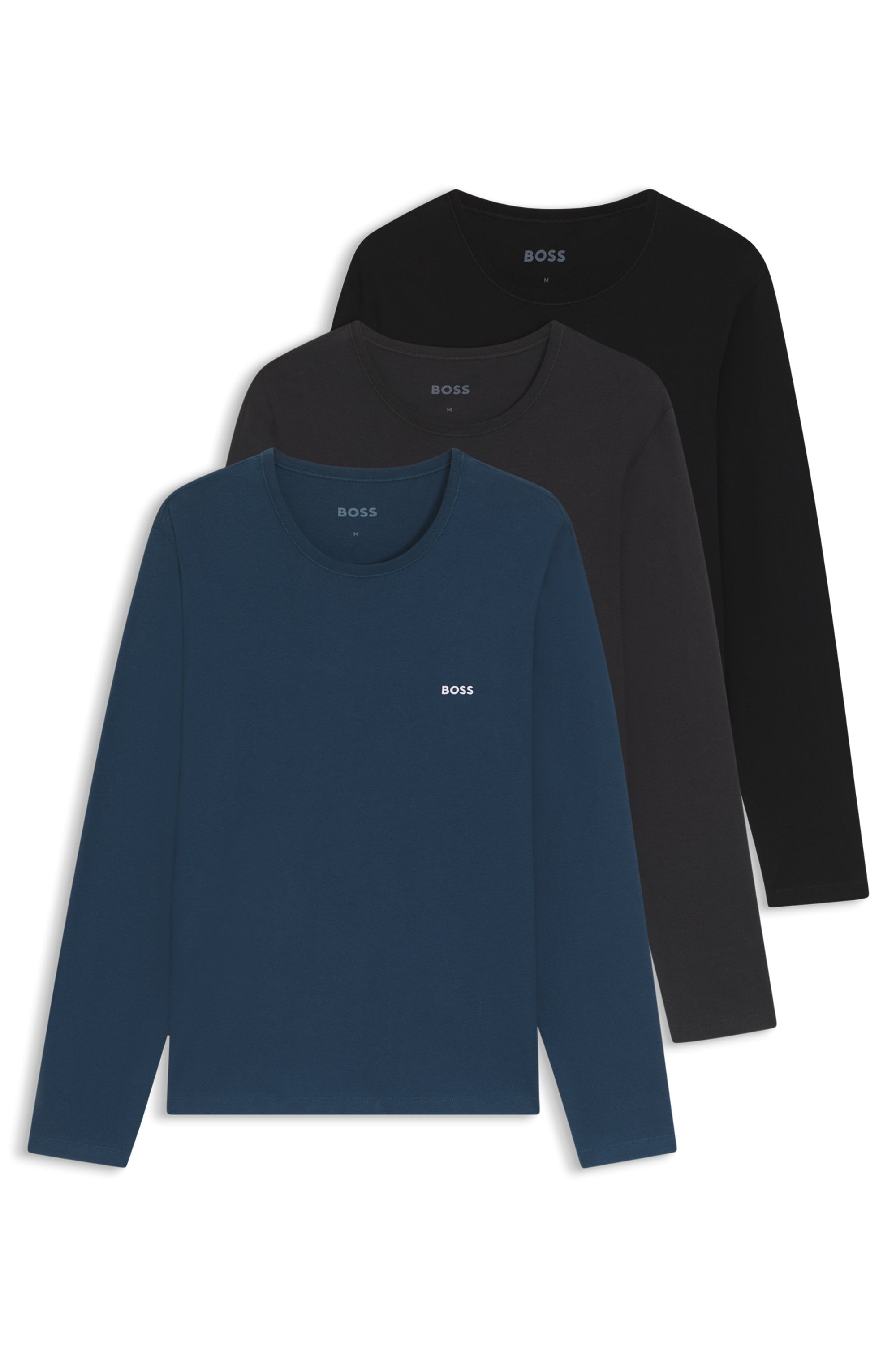 BOSS Langarmshirt "longsleeve-Shirt R-Neck Classic COTTON 3pcs/pack" 3 Stk. günstig online kaufen