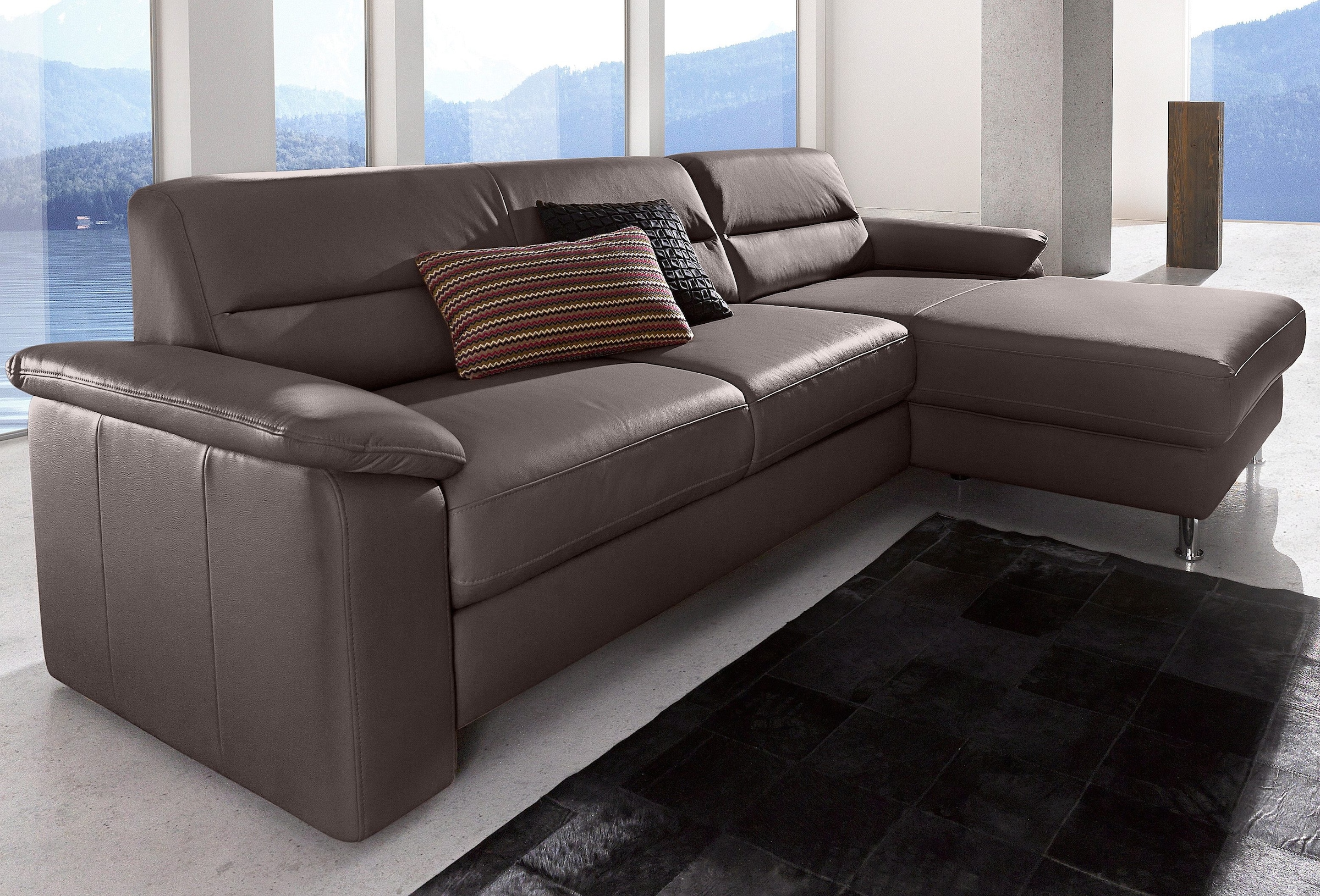 sit&more Ecksofa "Ascara L-Form", inklusive Boxspring/Federkern-Polsterung, wahlweise mit Bettfunktion