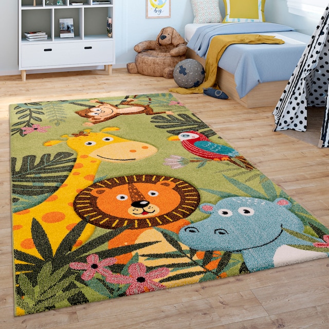 Paco Home Kinderteppich »Diamond 650«, rechteckig, Spielteppich, 3D-Design,  niedliches buntes Tier Motiv, Kinderzimmer auf Rechnung | BAUR