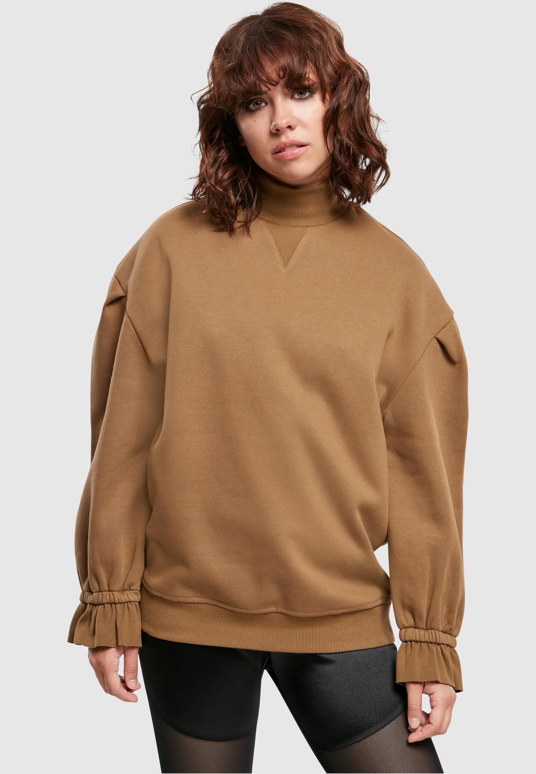 URBAN CLASSICS Sweater »Urban Classics Damen Ladies Turtleneck Crew«, (1 tlg.)