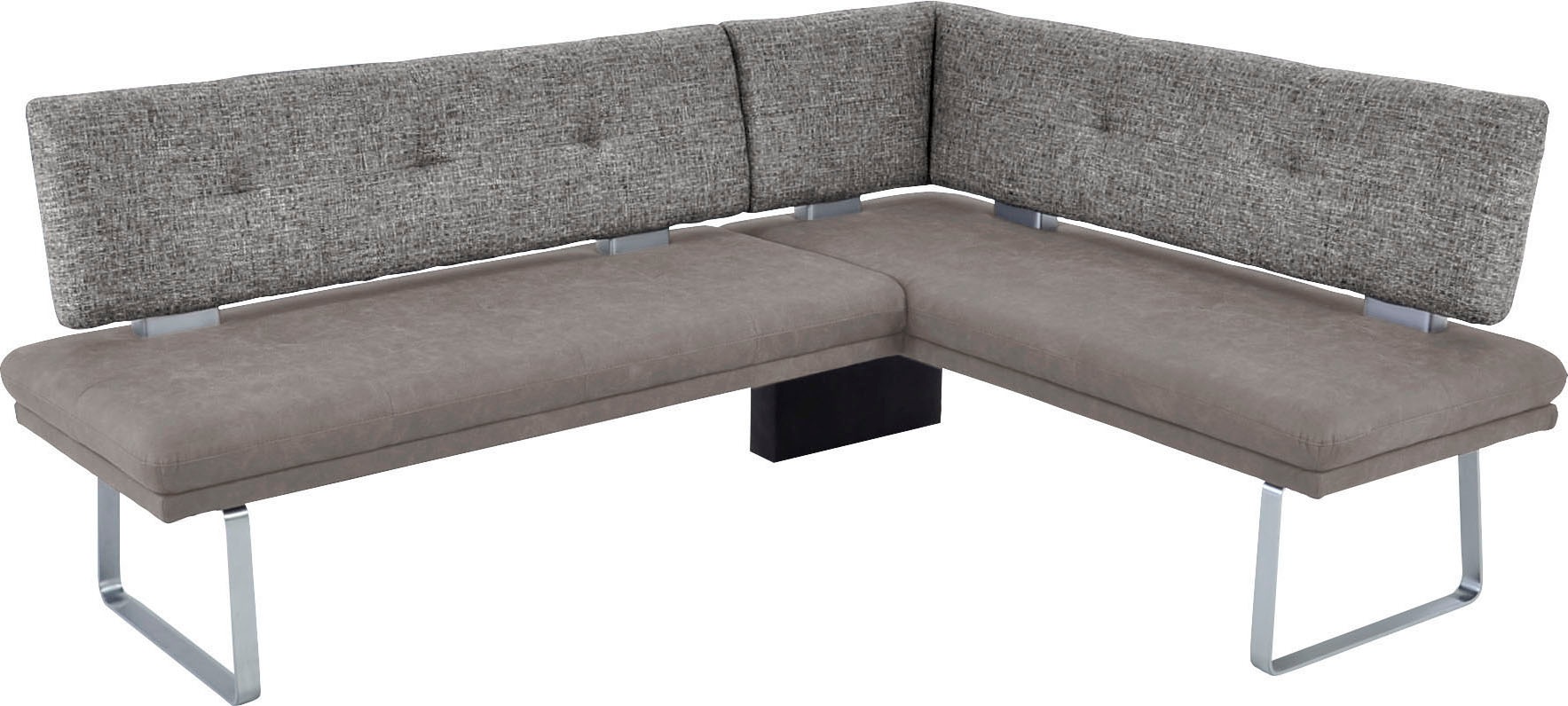 K+W Komfort & Wohnen Eckbank "Giacomo II" Flachstahlkufe in edelstahlfarbig günstig online kaufen