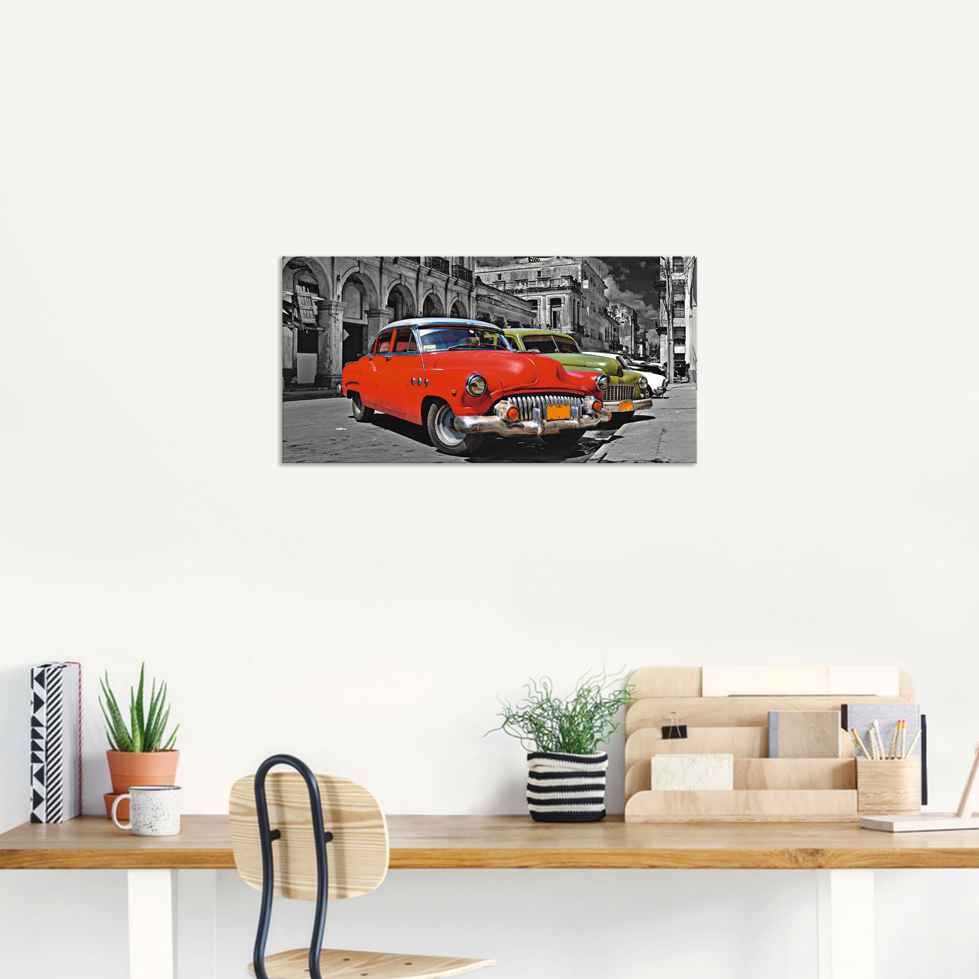 Artland Wandbild "Ansicht von bunten Havanna Autos", Auto, (1 St.), als Alu günstig online kaufen