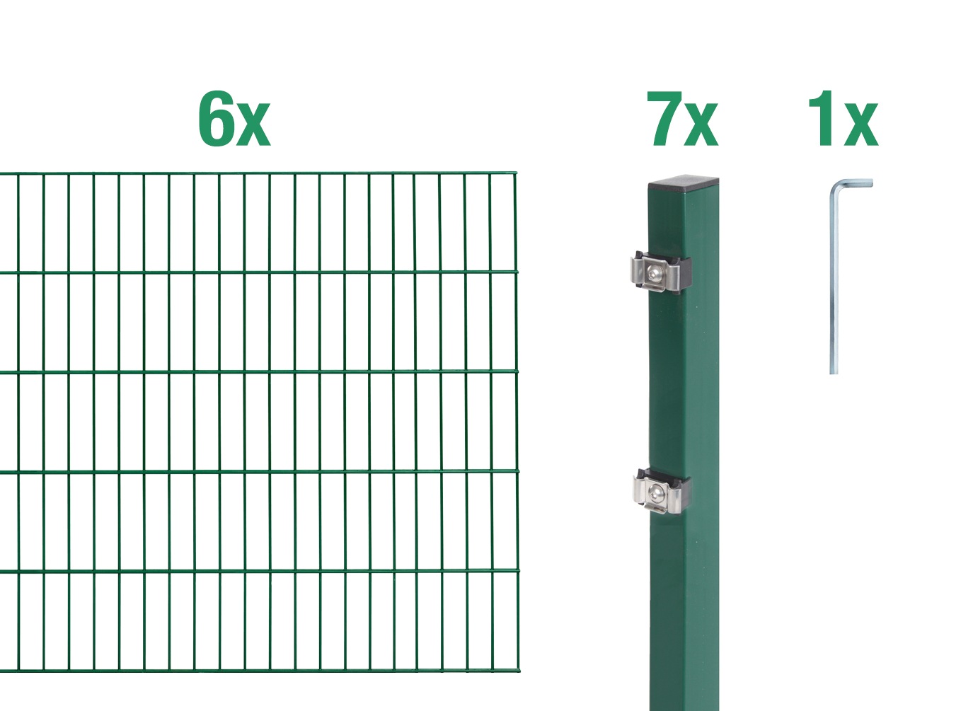 Alberts Doppelstabmattenzaun "Grundset" Höhe: 80-200 cm, Gesamtlänge: 4-30 m, zum Einbetonieren