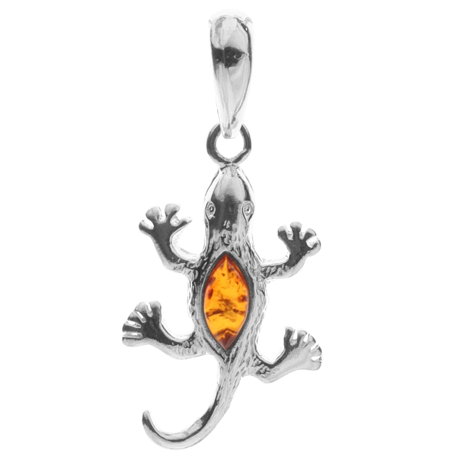 Kettenanhänger OSTSEE-SCHMUCK "Ostsee-Schmuck Anhänger Salamander Anhänger Salamander", weiß, Schmuckanhänger, Damen, 29 x 13mm, Silber 925 (Sterlingsilber), 1,4 g, Kettenanhänger