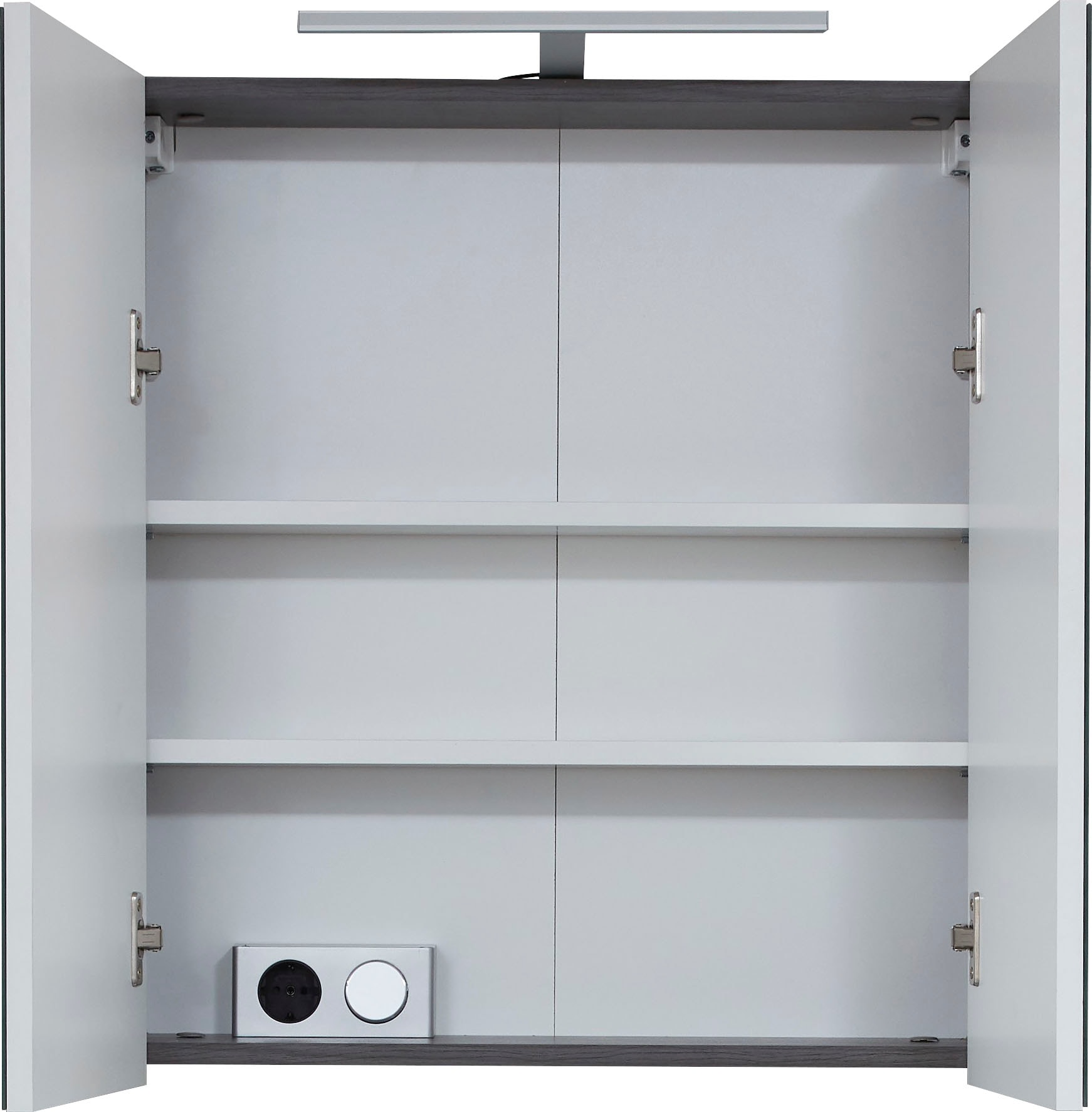 welltime Spiegelschrank »Sovana«, Badschrank wahlweise mit oder ohne Beleuchtung - (B/T/H) 60/18/67 cm
