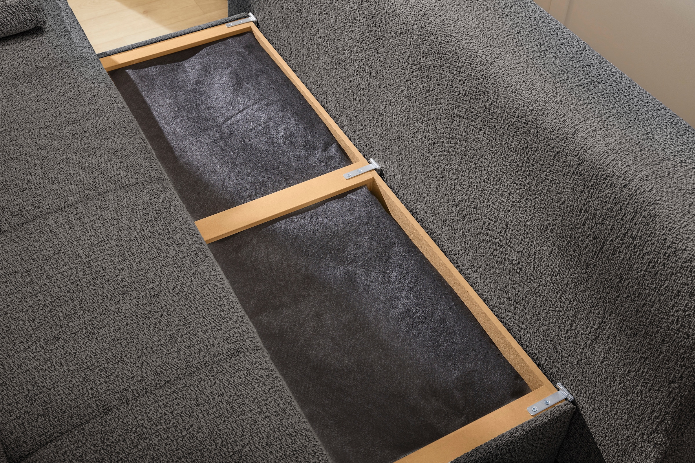 Jockenhöfer Gruppe Schlafsofa »Felix, B: 205 cm, Liegefl. 155x201 cm, Dauerschlafsofa, inkl. Topper« inklusive Bettfunktion und Bettkasten, Federkernpolsterung