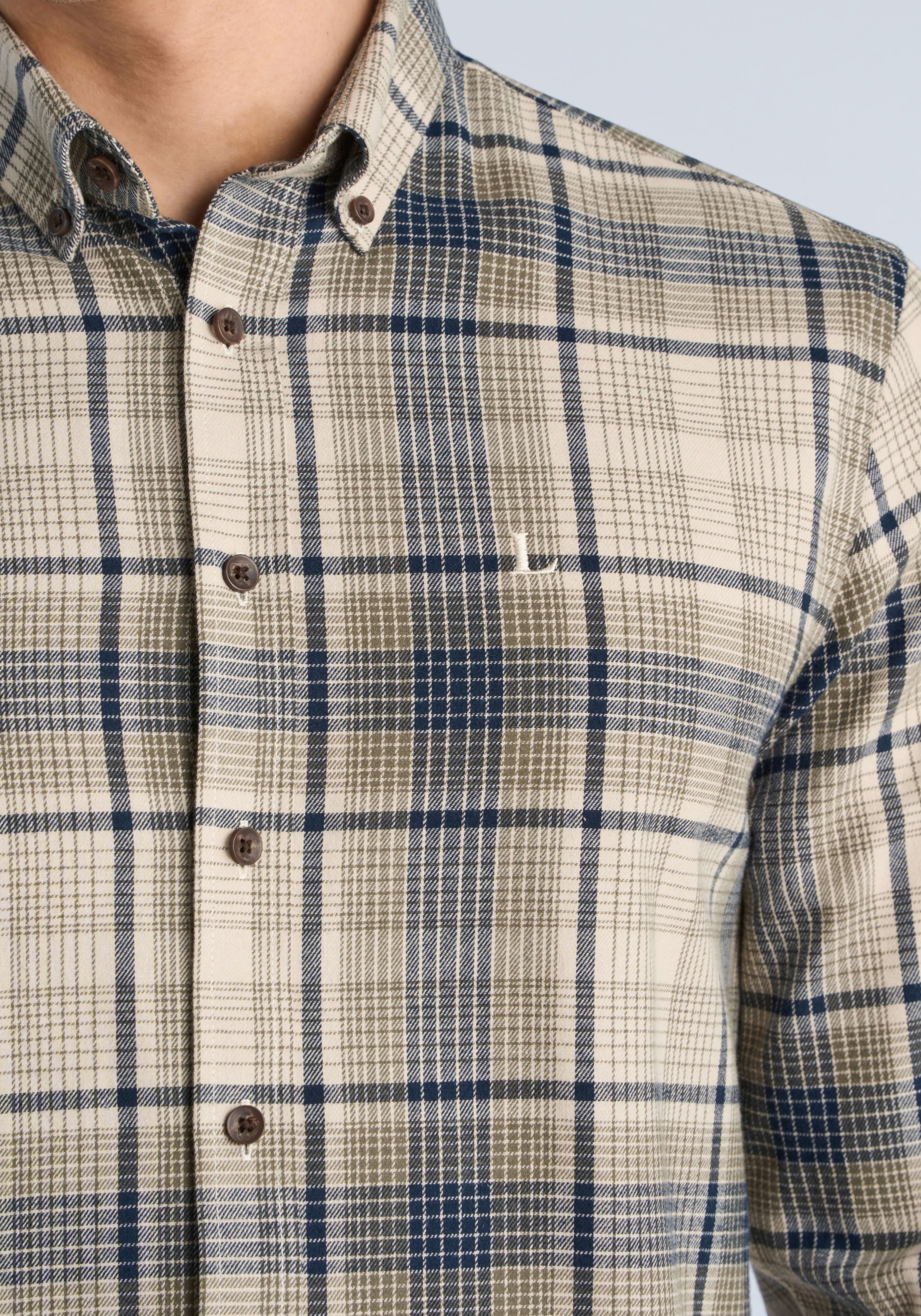 LINDBERGH Karohemd mit Knopfleiste und Button-Down-Kragen / Relaxed Fit