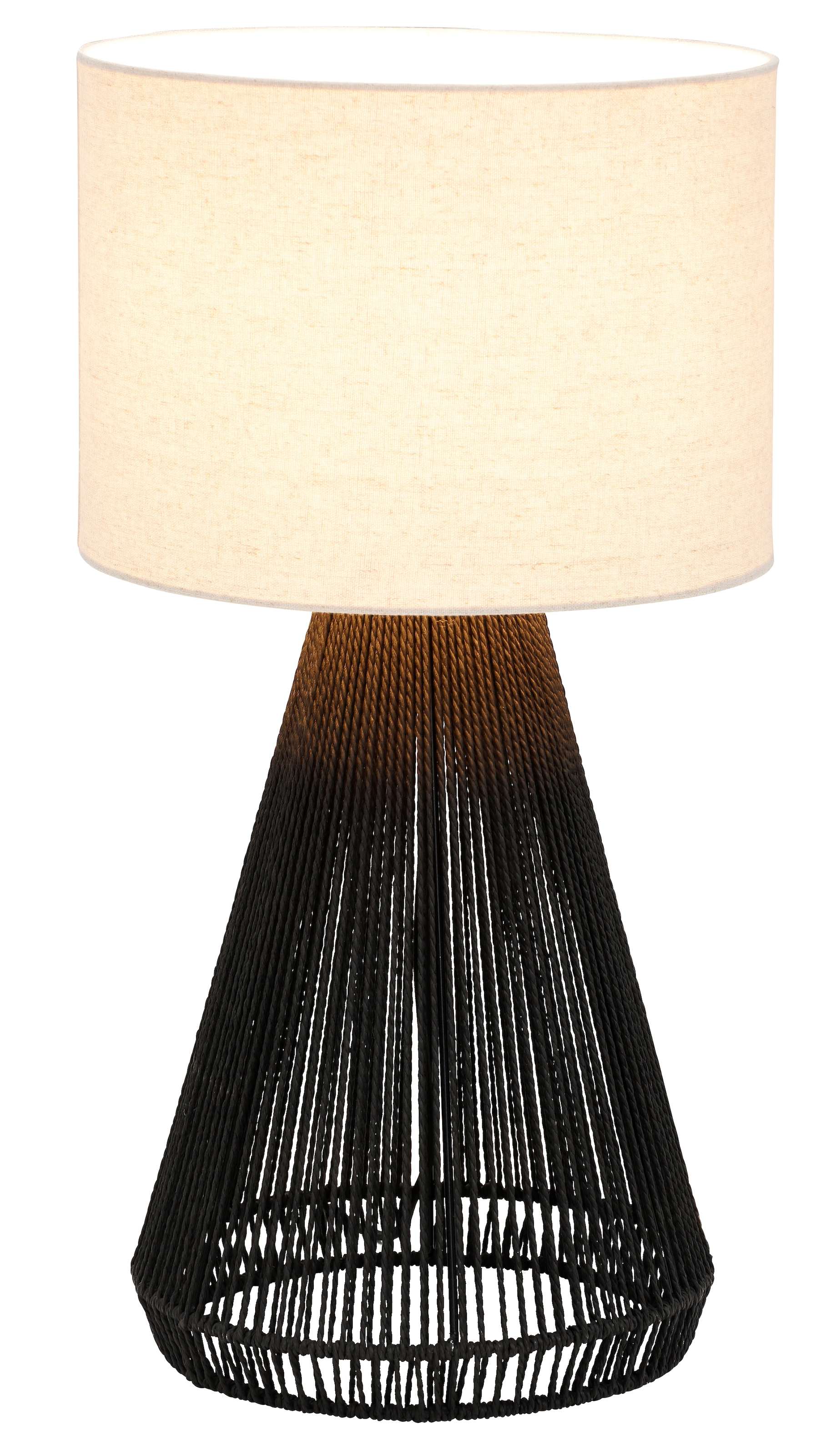 LeGer Home by Lena Gercke Tischleuchte »Zuri«, 1 flammig-flammig, Tischlampe mit Sisalschnur, Leinenschirm / Stoff - beige