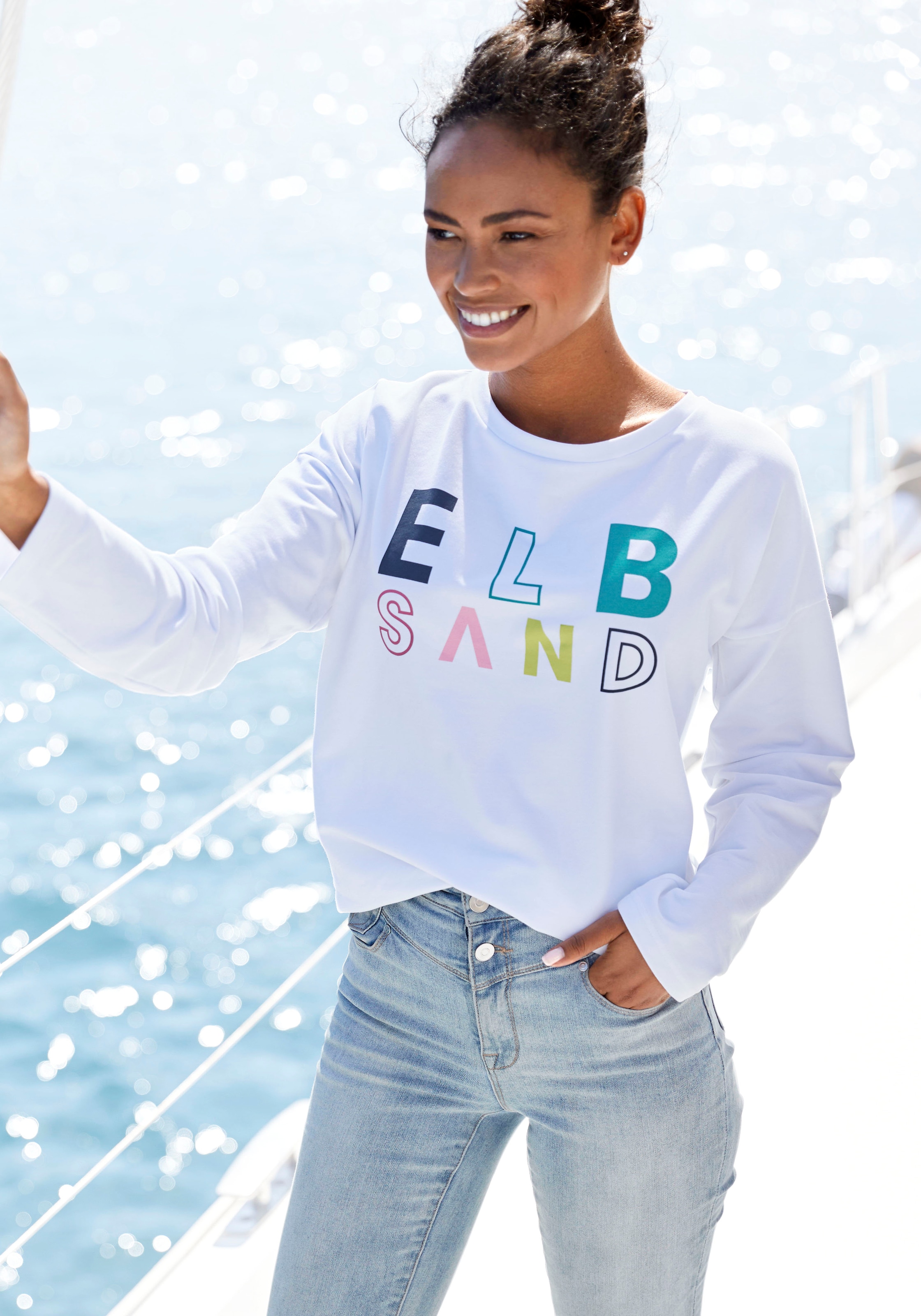 Elbsand Sweatshirt "Aliisa", mit Logodruck vorne, Basic-Passform, sportlich-casual