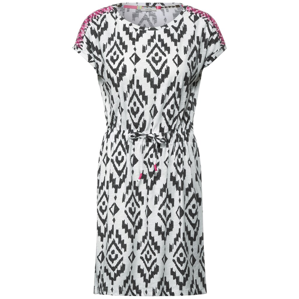 Damenmode Kleider Cecil Jerseykleid, mit Ethno-Print weiß Damenmode Kleider Cecil Jerseykleid, mit Ethno-Print weiß