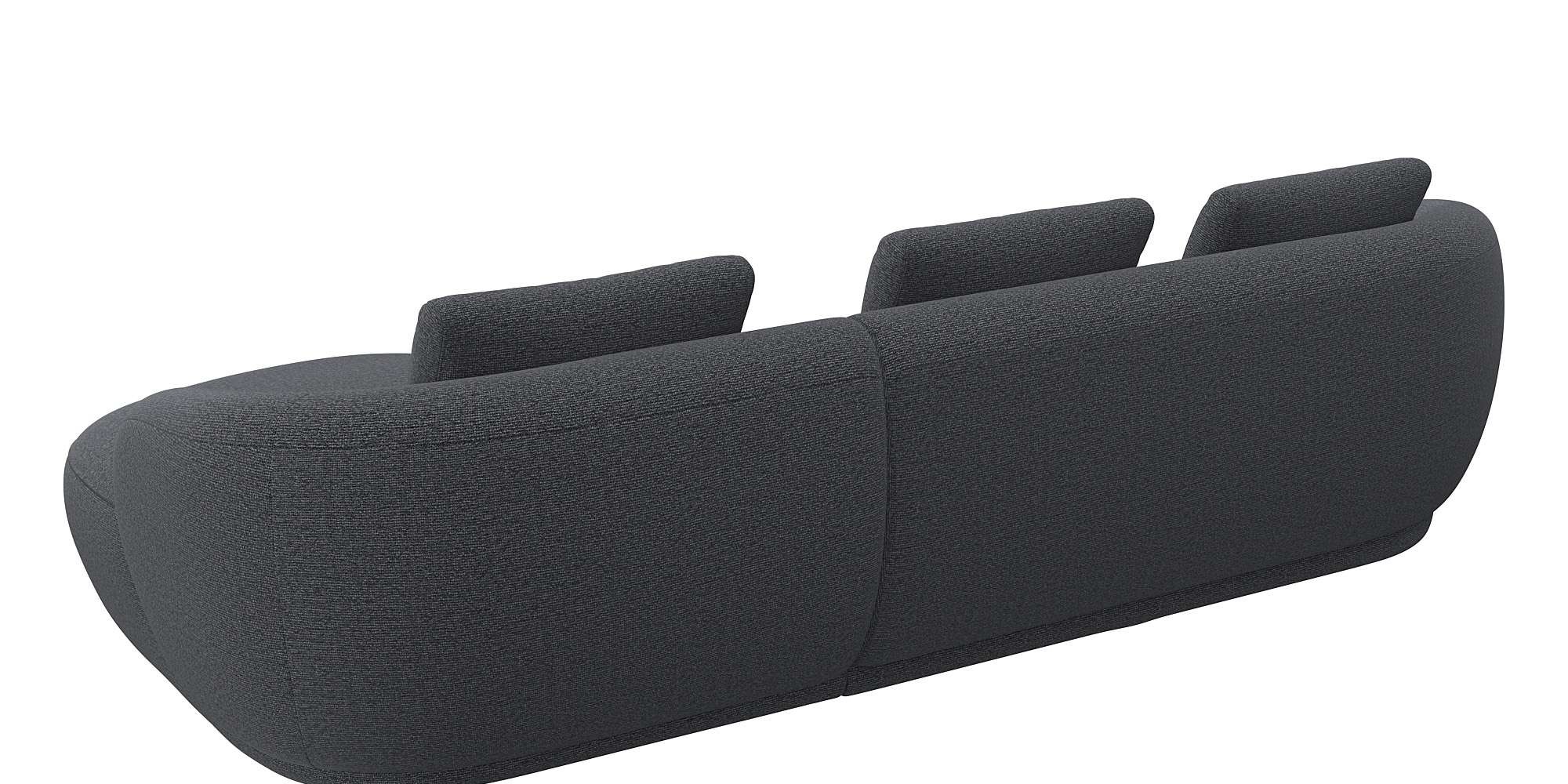 FLEXLUX Wohnlandschaft »Torino, rund, L-Form, Sofa-Ecke mit Recamiere, Longchair-Sofa«, Modernes, organisches Sofa-Design, Kaltschaum, Wellenunterfederung