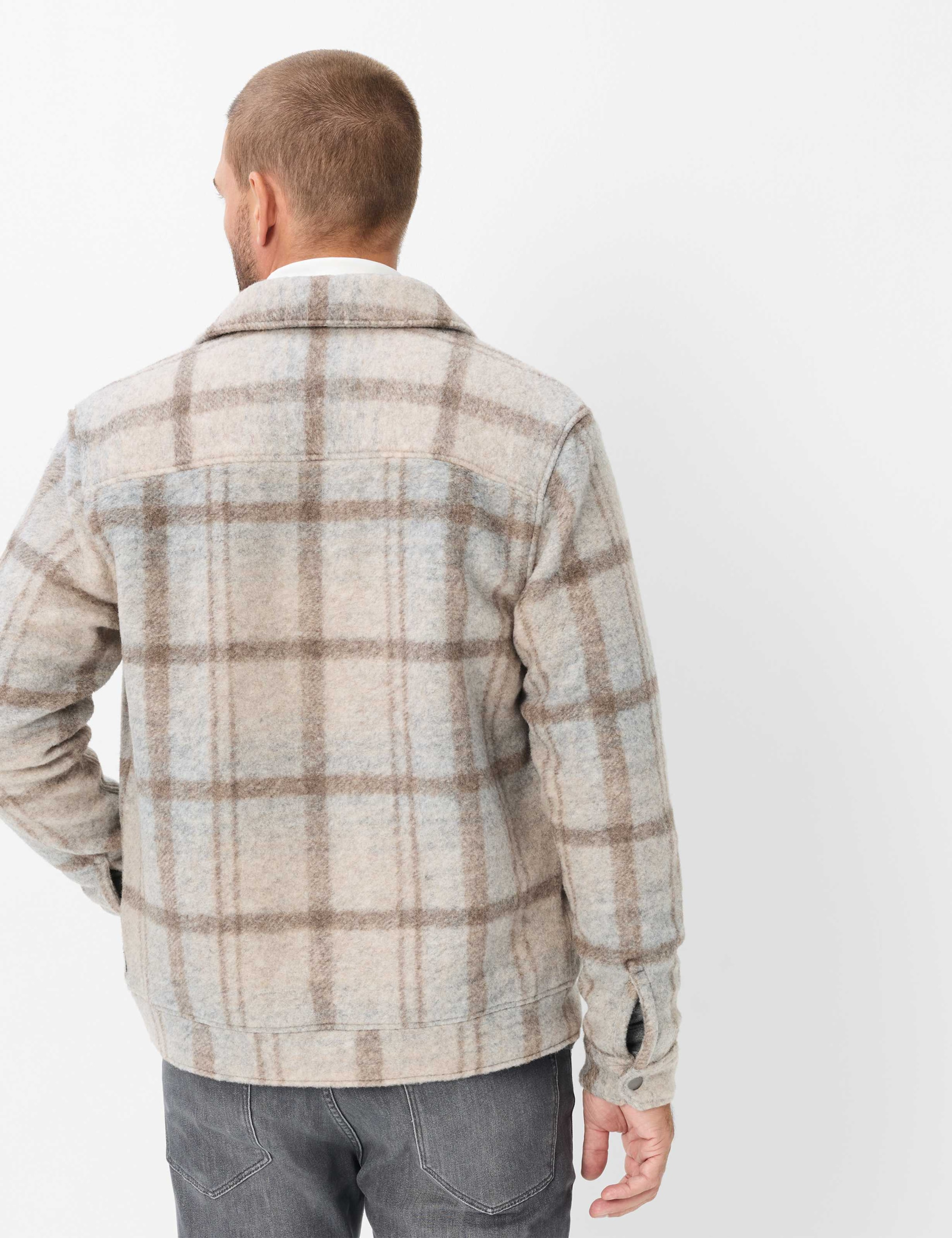 Brax Sweatjacke »Style SANTIAGO« Flanell: Kariertes Overshirt im Wollmix