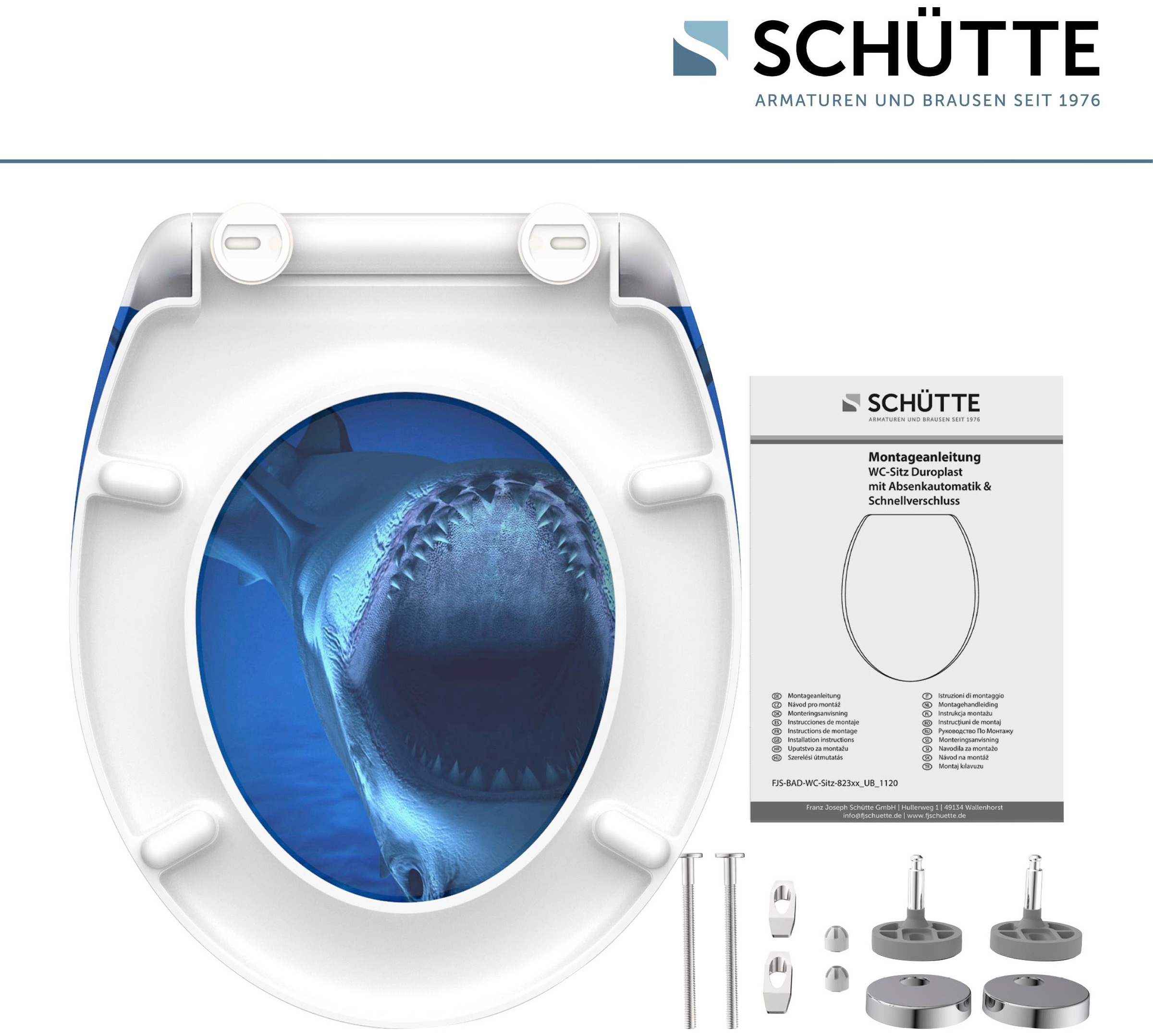 Schütte WC-Sitz »Shark«, Duroplast, mit Absenkautomatik und Schnellverschluss