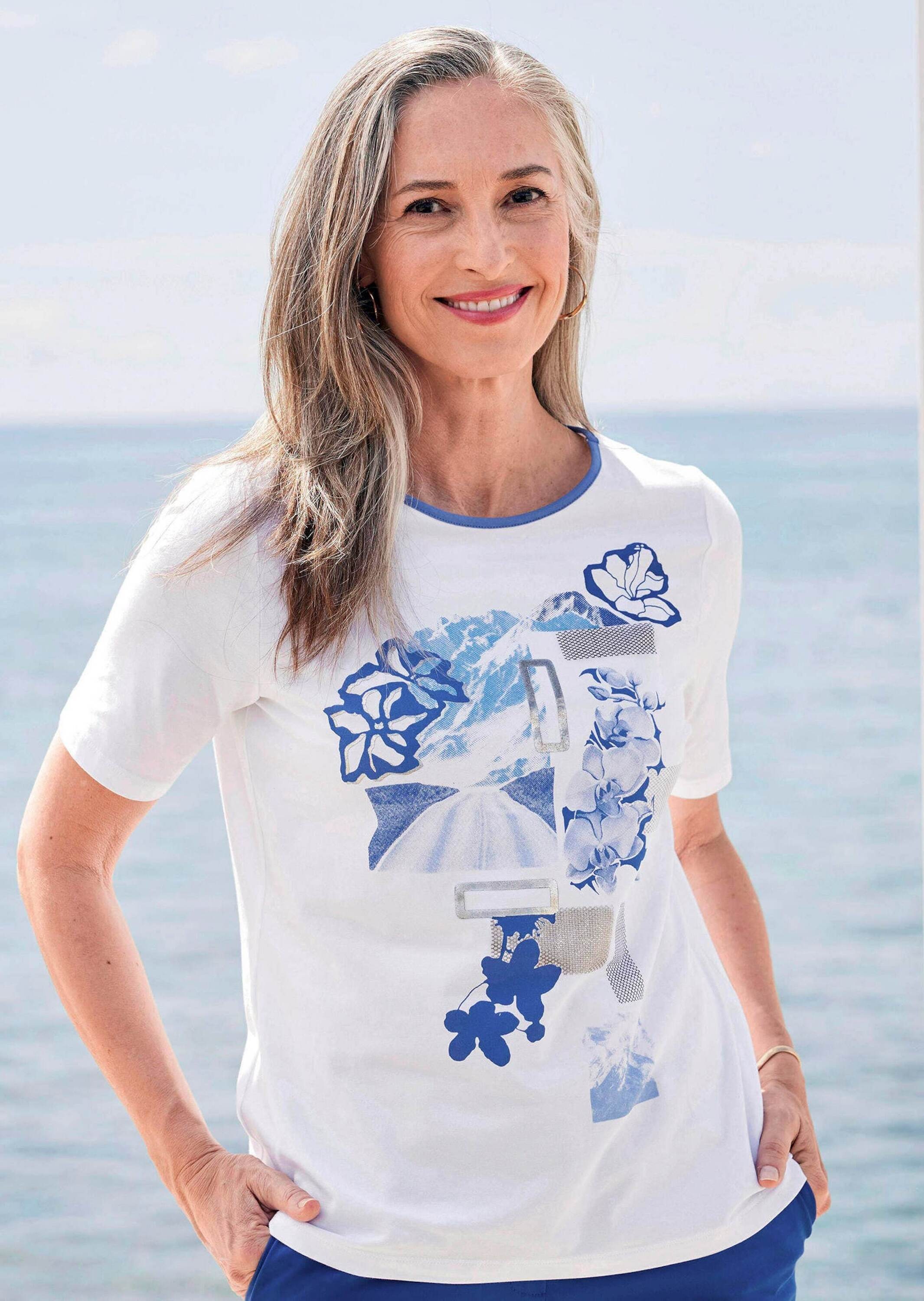 Thumbnail - GOLDNER Kurzarmshirt "Sommeroberteil mit Frontdruck"