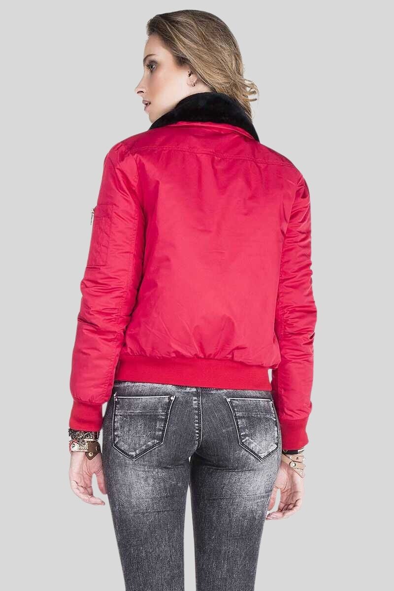 Cipo & Baxx Bomberjacke »Jacke«, ohne Kapuze, mit modischen Kunstfellkragen